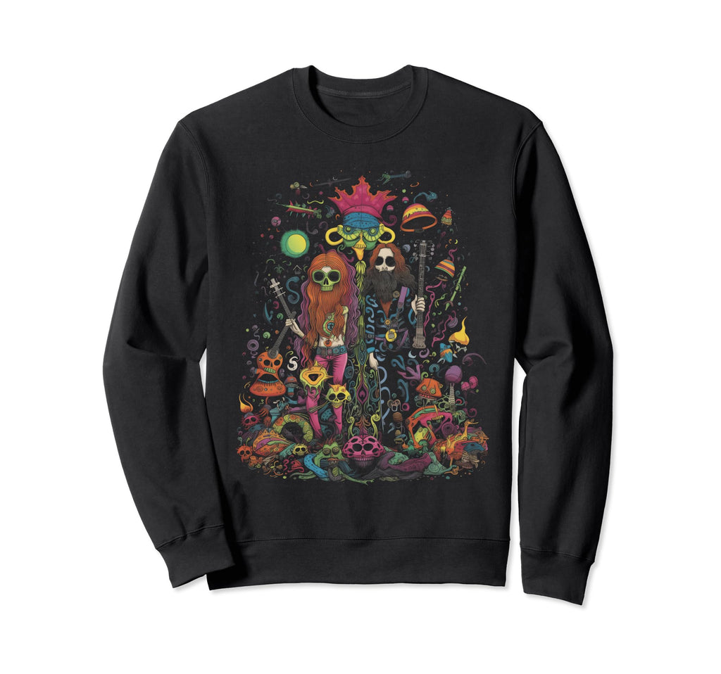 Hippie Boho Skeleton Music 3 Sweatshirt - Streetwear Style for Adults - T-Shirt, Sweatshirt, Hoodie
