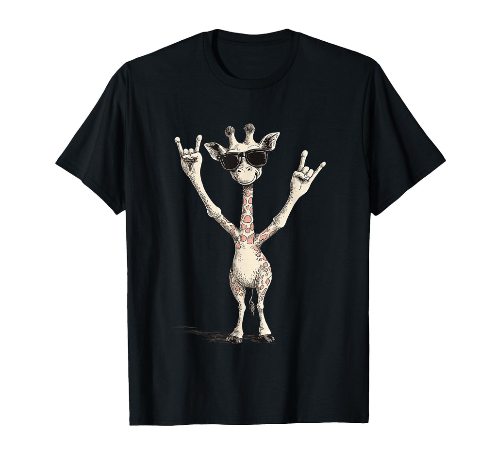 Giraffe Sunglasses Rock T-Shirt - Trendy Graphic for Adults - T-Shirt, Sweatshirt, Hoodie
