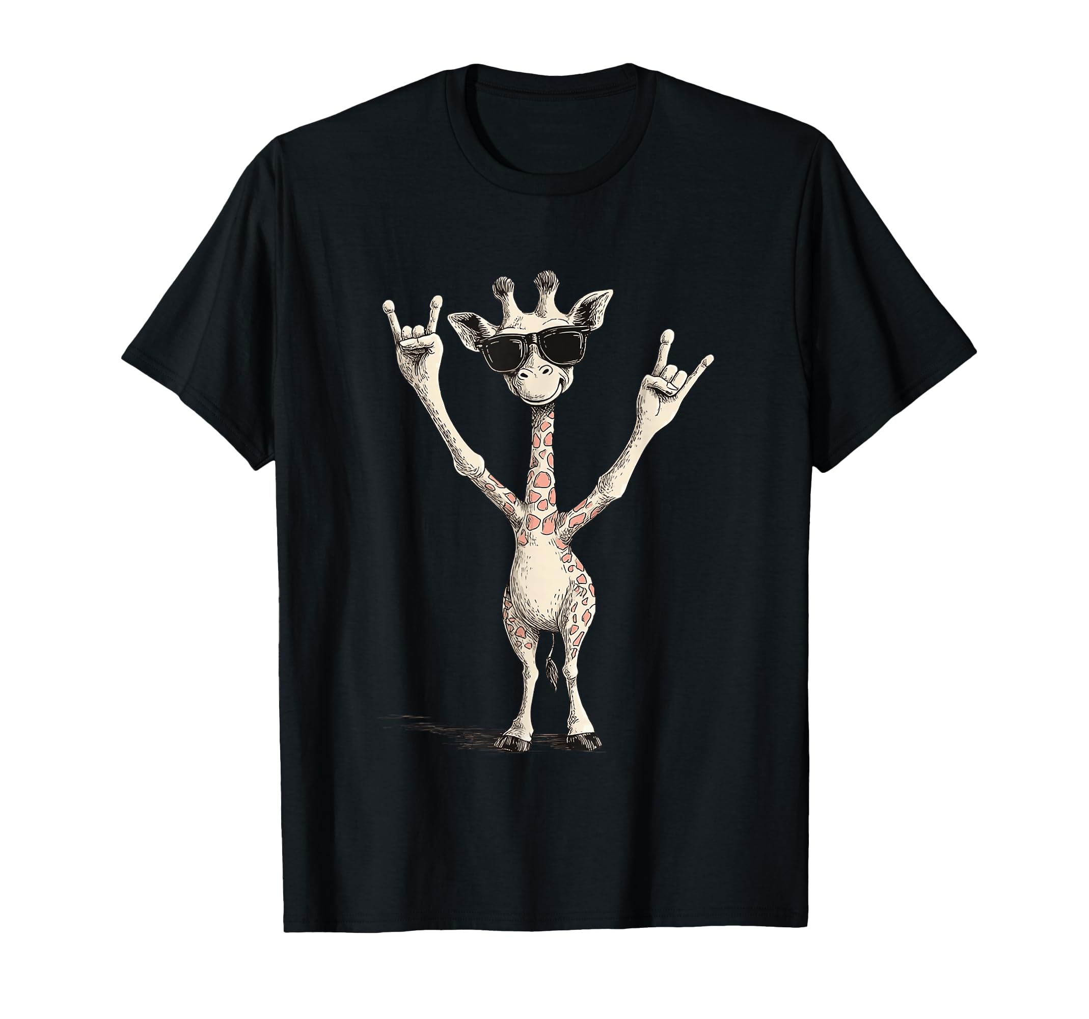 Giraffe Sunglasses Rock T-Shirt - Trendy Graphic for Adults - T-Shirt, Sweatshirt, Hoodie