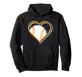 Orange Baseball Heart Baseball Lovers Hoodie - Fun Novelty Design Men Women - T-Shirt, Sweatshirt, Hoodie