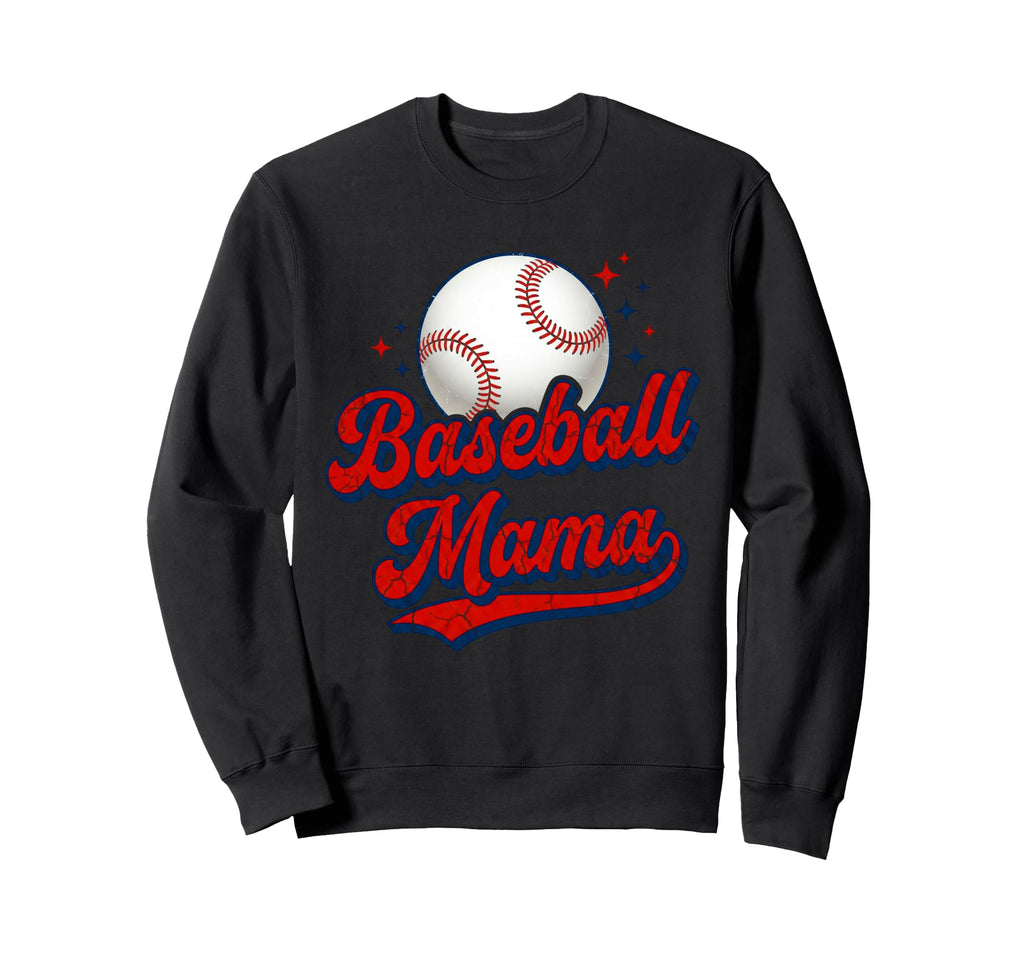 Baseball Mama Distressed Game Mother Sweatshirt - Trendy Graphic Men Women - T-Shirt, Sweatshirt, Hoodie