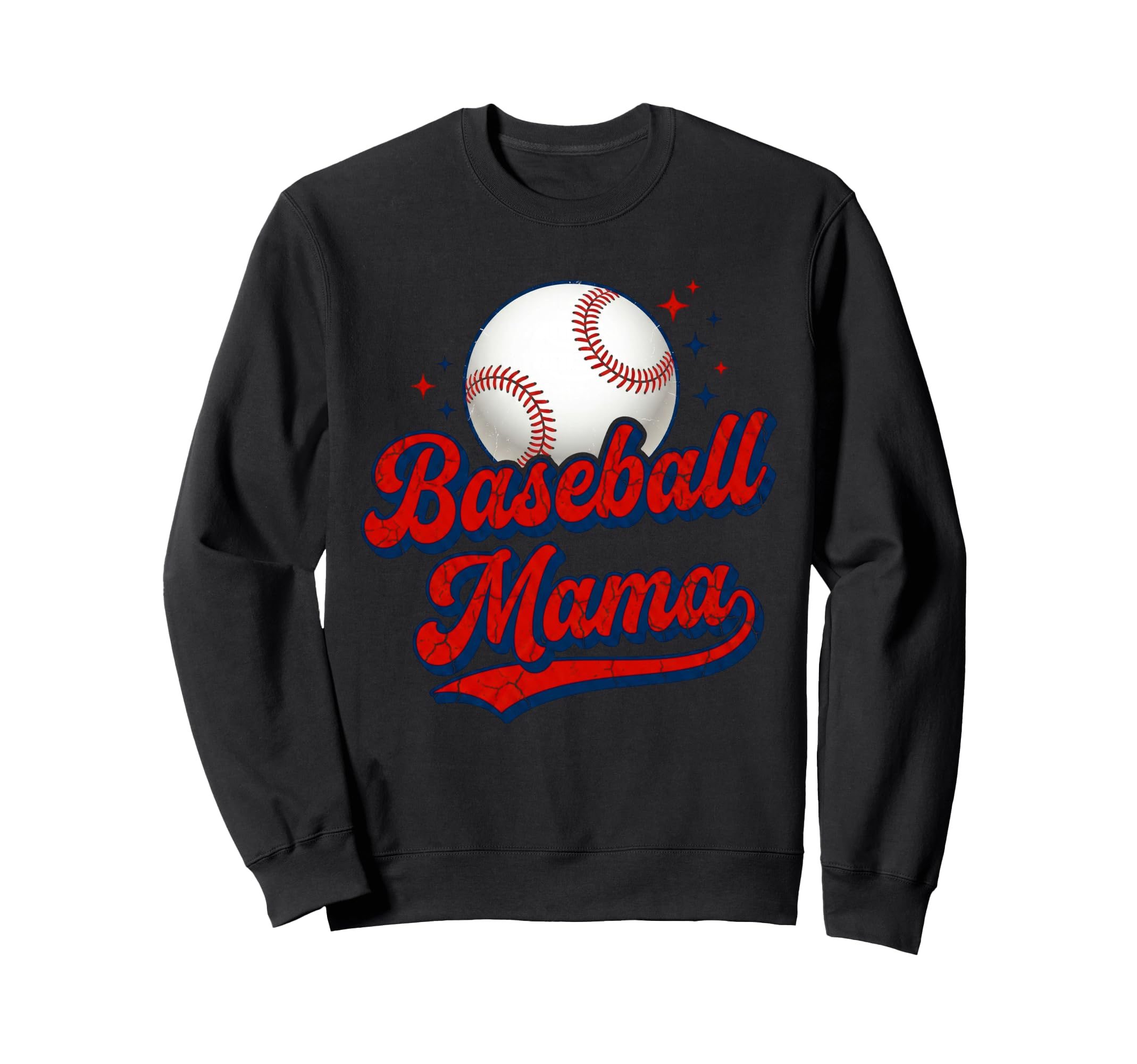 Baseball Mama Distressed Game Mother Sweatshirt - Trendy Graphic Men Women - T-Shirt, Sweatshirt, Hoodie