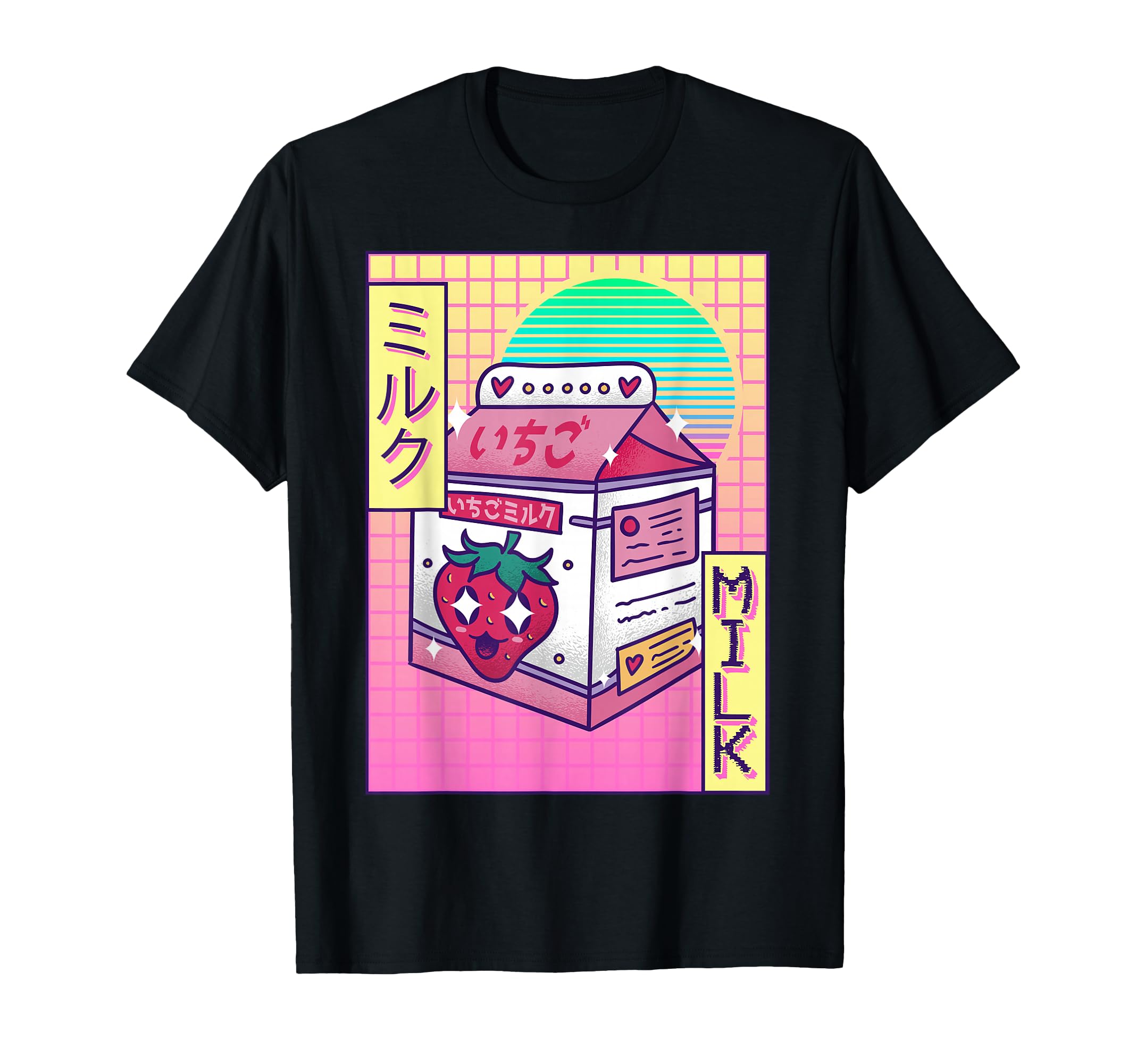 Kawaii Strawberry Milk Carton Japanese T-Shirt - Streetwear Style Unisex - T-Shirt, Sweatshirt, Hoodie