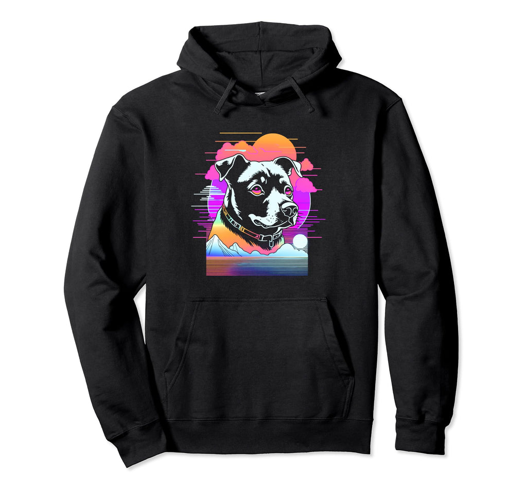 Inspired Vaporwave Aesthetic Dog Hoodie - Fun Novelty Design Men Women - T-Shirt, Sweatshirt, Hoodie