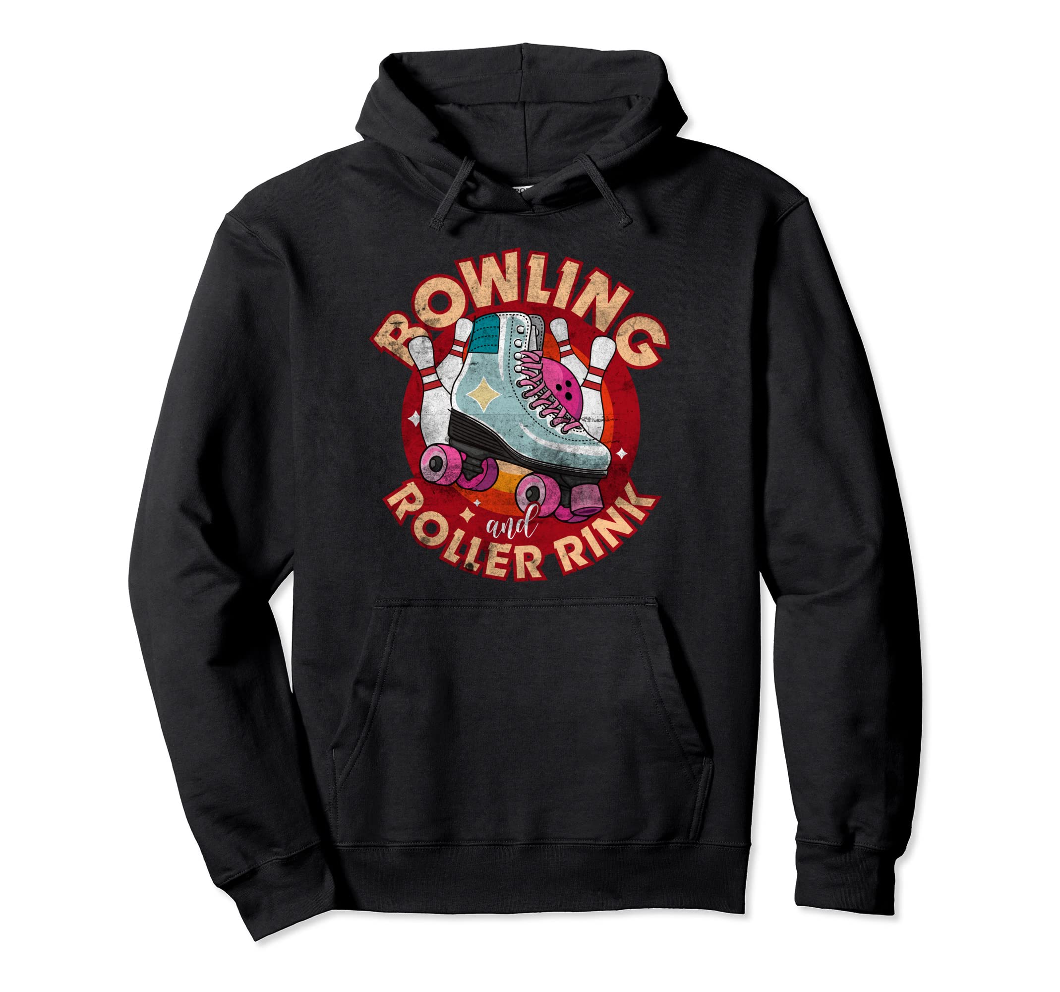 Bowling And Roller Rink 80S Roller Hoodie - Casual Everyday Wear Unisex - T-Shirt, Sweatshirt, Hoodie
