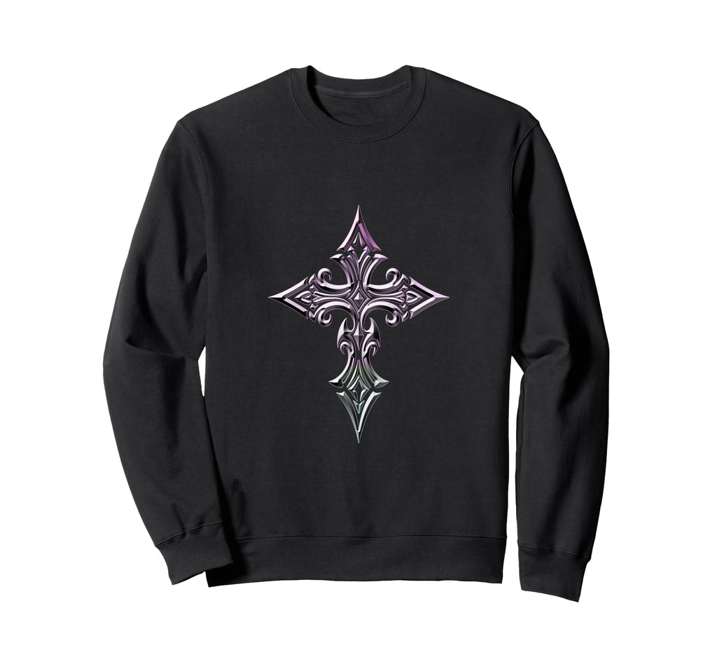 Gothic Cross Minimal Y2K Sweatshirt - Custom Art Print Men Women - T-Shirt, Sweatshirt, Hoodie