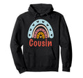 Cousin Birthday Rainbow Boho Cousin Hoodie - Trendy Graphic Men Women - T-Shirt, Sweatshirt, Hoodie
