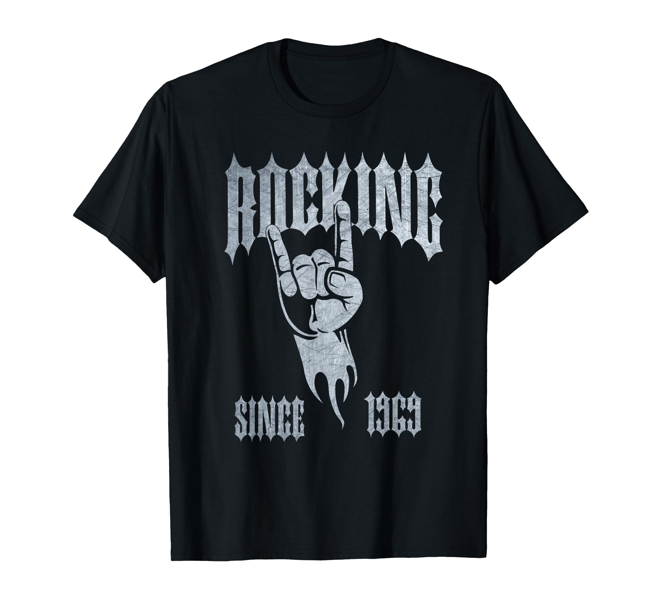 Distressed Metal Rocking Since 1969 T-Shirt - Graphic Print Men Women - T-Shirt, Sweatshirt, Hoodie