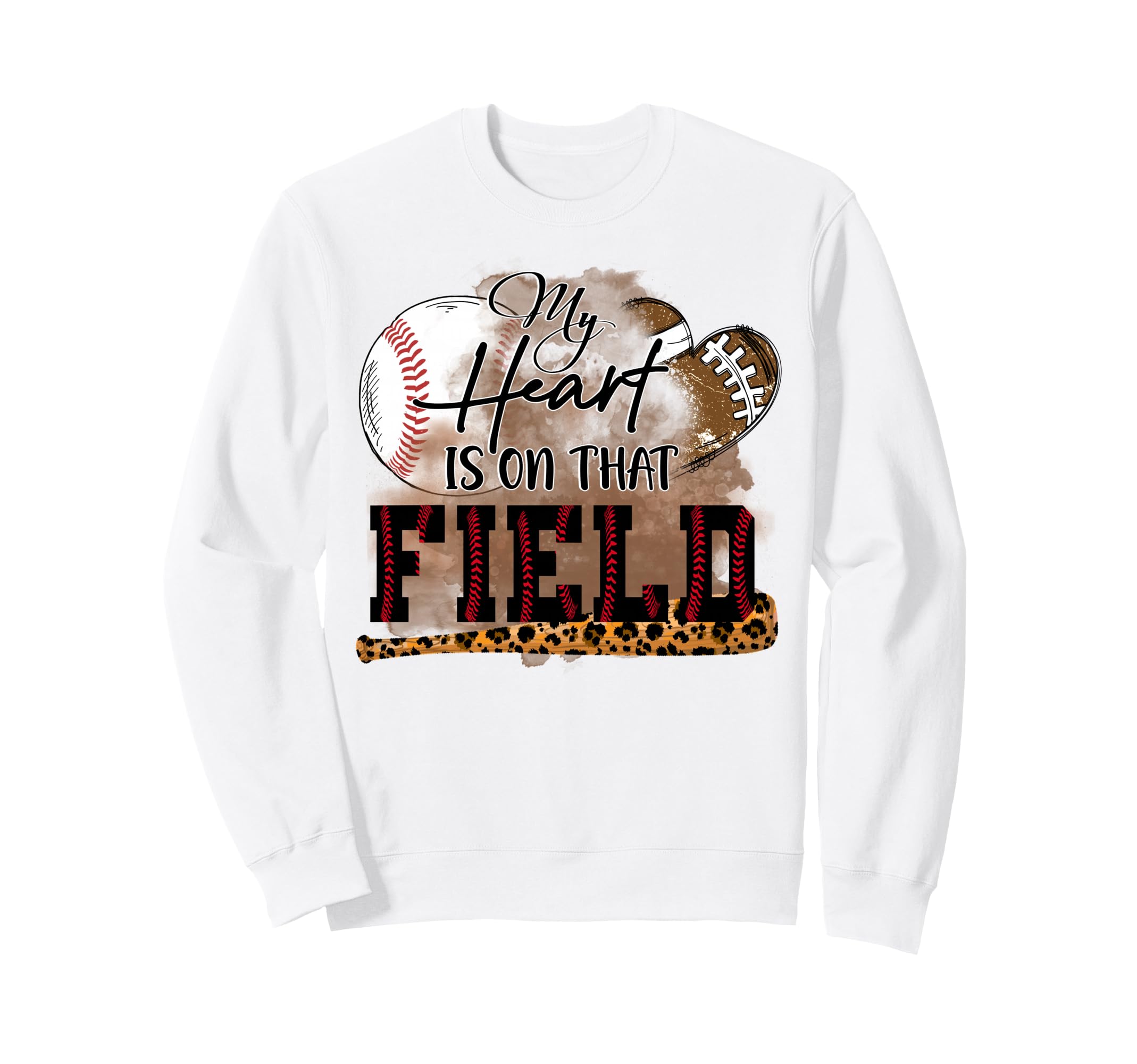 My Heart Is Field Baseball Mom Sport Sweatshirt - Unique Graphic Men Women - T-Shirt, Sweatshirt, Hoodie