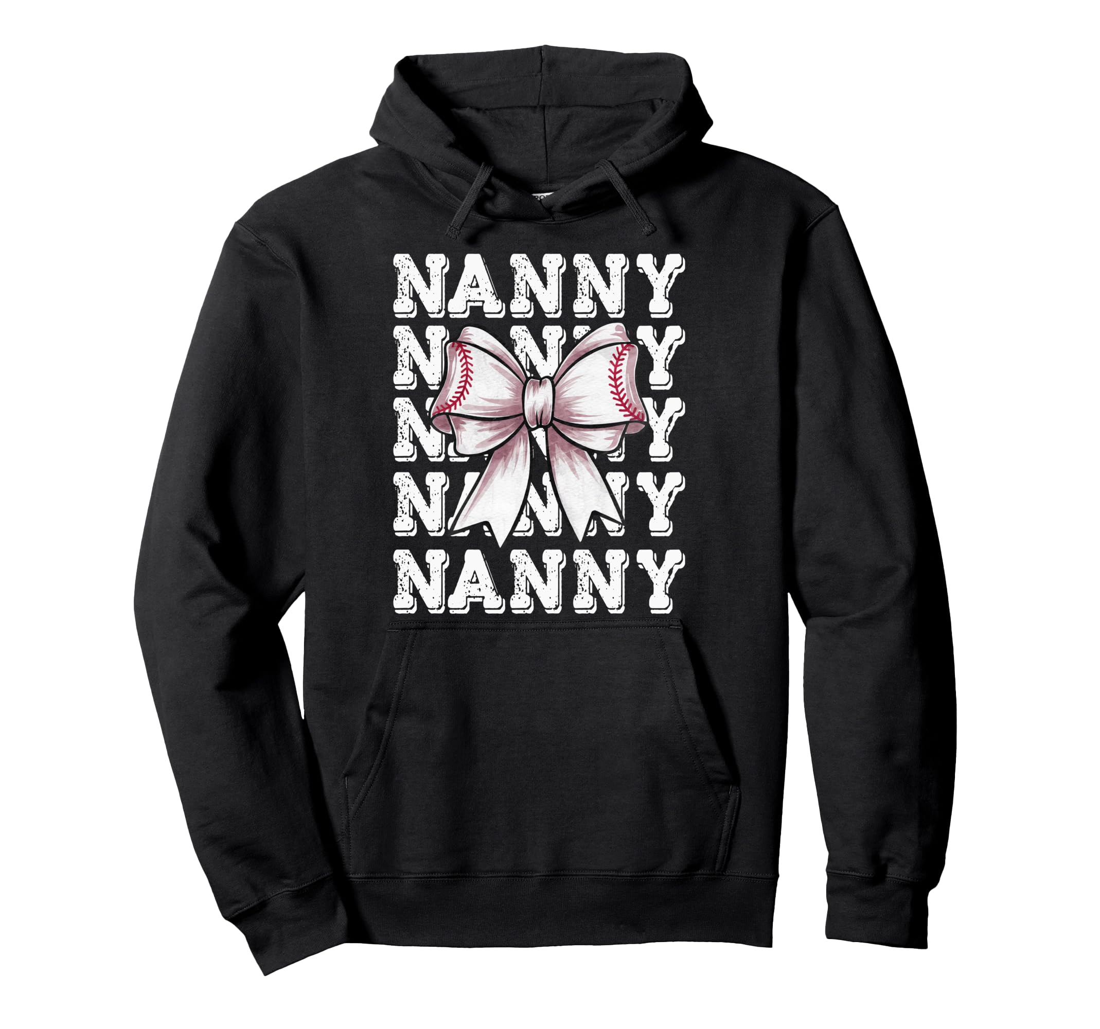 Coquette Baseball Nanny Matching Family Bow Hoodie - Unique Graphic Unisex - T-Shirt, Sweatshirt, Hoodie