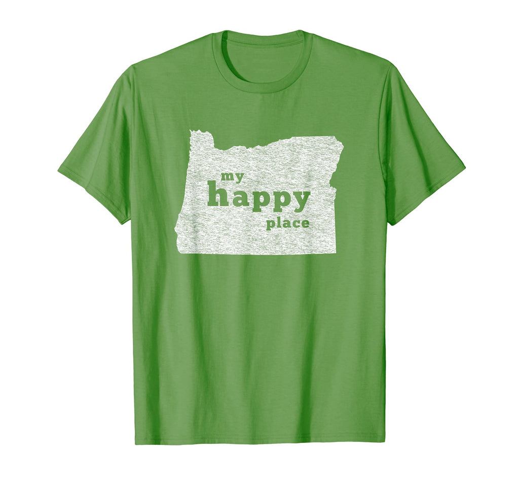 Oregon Distressed My Happy Place T-Shirt - Streetwear Style Unisex - T-Shirt, Sweatshirt, Hoodie