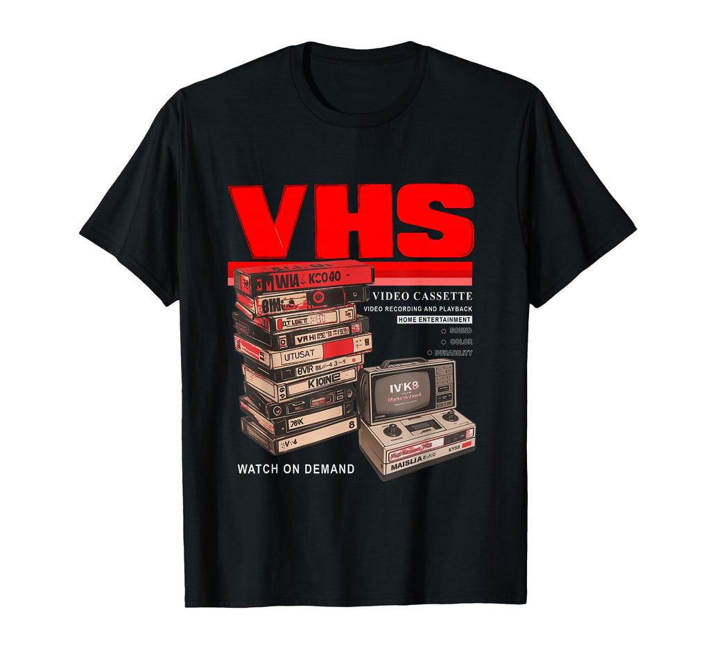Red Vhs And Chill Red T-Shirt - Minimalist Print Unisex - T-Shirt, Sweatshirt, Hoodie