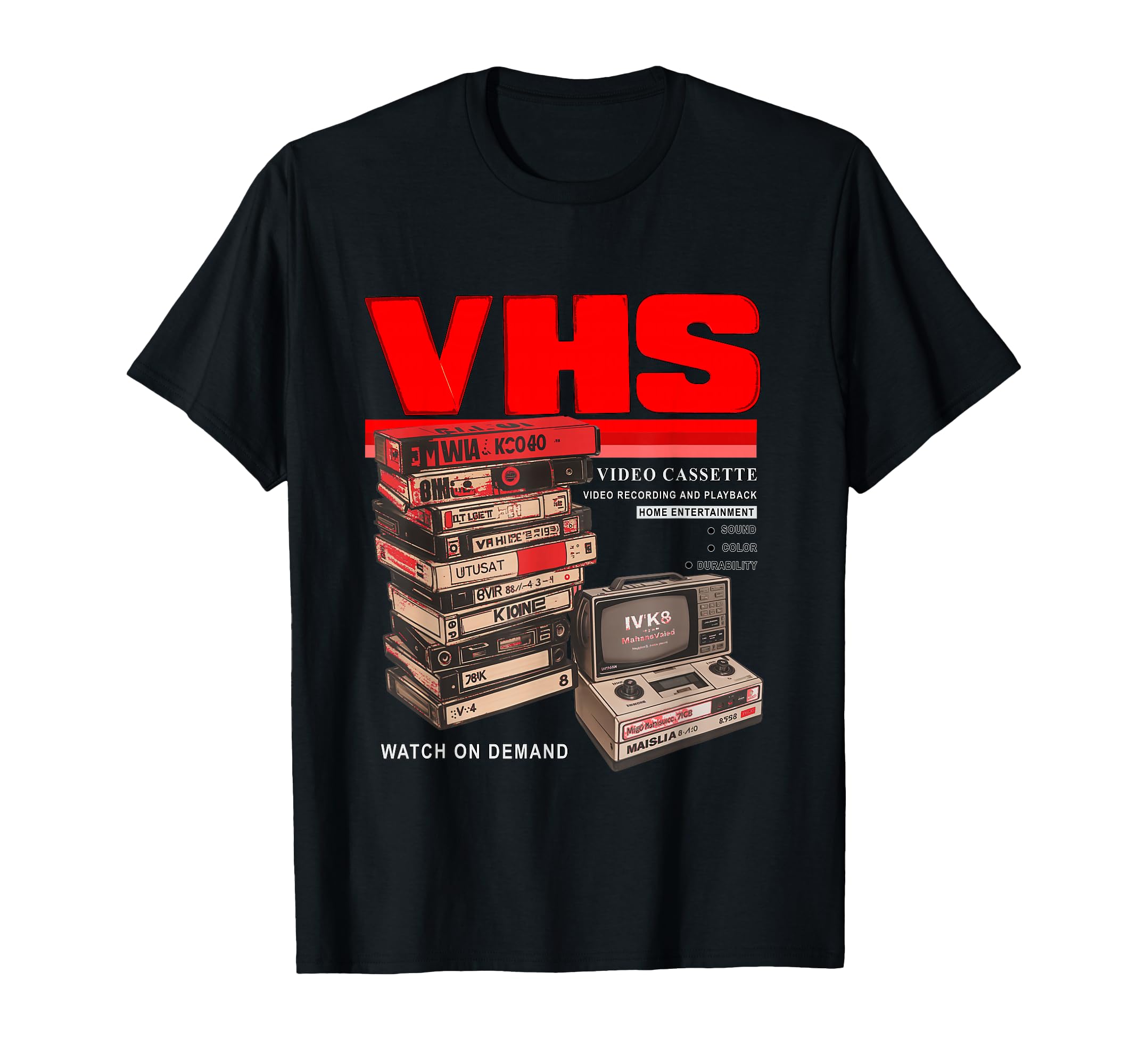 Red Vhs And Chill Red T-Shirt - Minimalist Print Unisex - T-Shirt, Sweatshirt, Hoodie