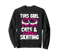 Runs Cats And Roller Skating Funny Sweatshirt - Aesthetic Graphic Unisex - T-Shirt, Sweatshirt, Hoodie