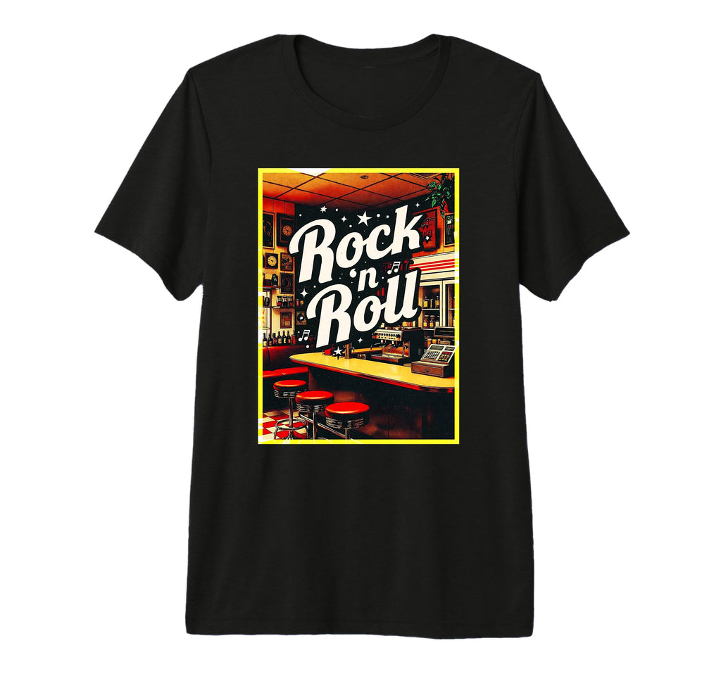 Rock N Roll Diner Tri Blend T-Shirt - Minimalist Print for Adults - T-Shirt, Sweatshirt, Hoodie