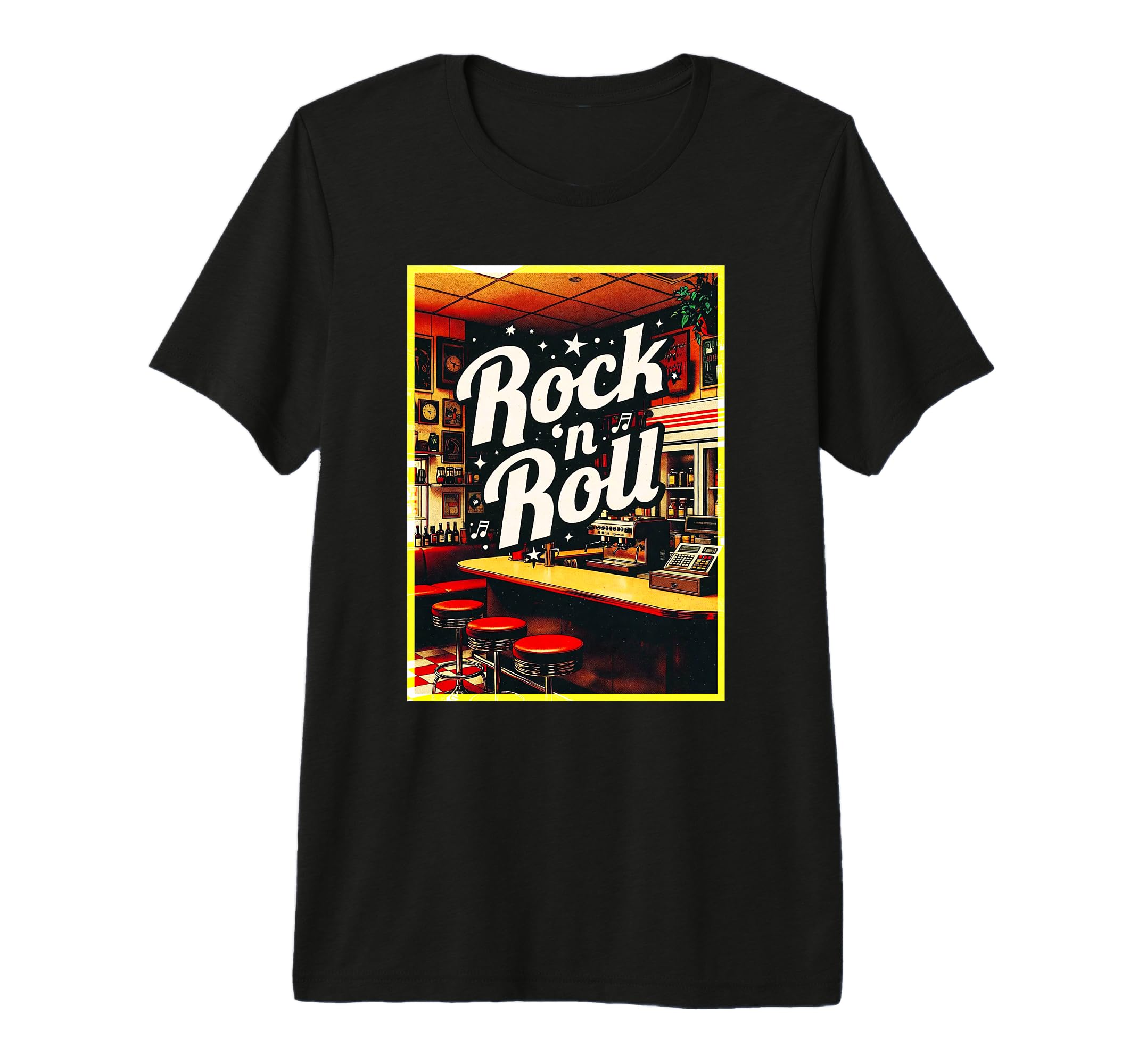Rock N Roll Diner Tri Blend T-Shirt - Minimalist Print for Adults - T-Shirt, Sweatshirt, Hoodie