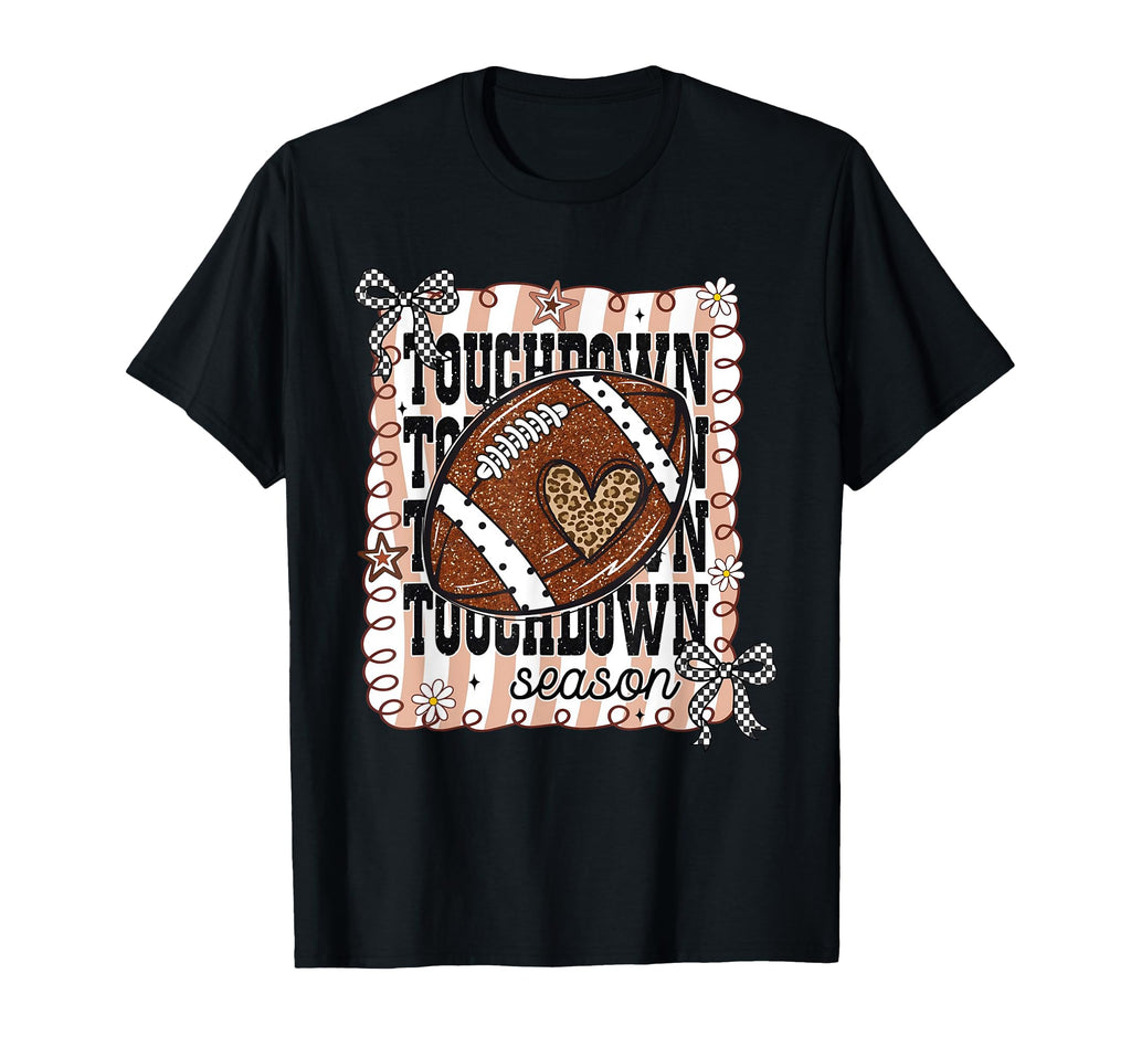 Touchdown Season Leopard Game Day Football T-Shirt - Graphic Print Unisex - T-Shirt, Sweatshirt, Hoodie