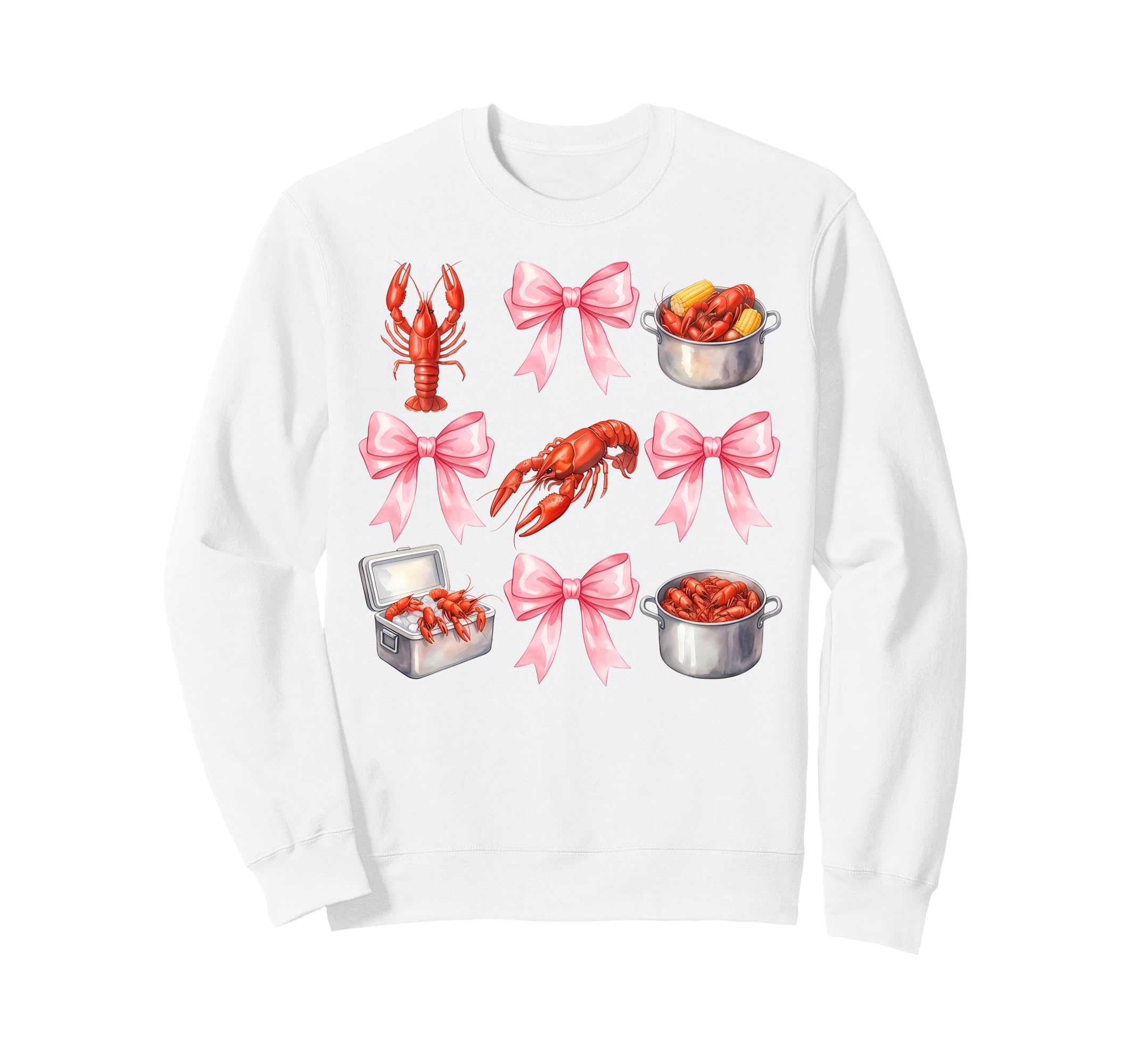 Funny Bow Coquette Crawfish Boil Y2K Sweatshirt - Minimalist Print Unisex - T-Shirt, Sweatshirt, Hoodie