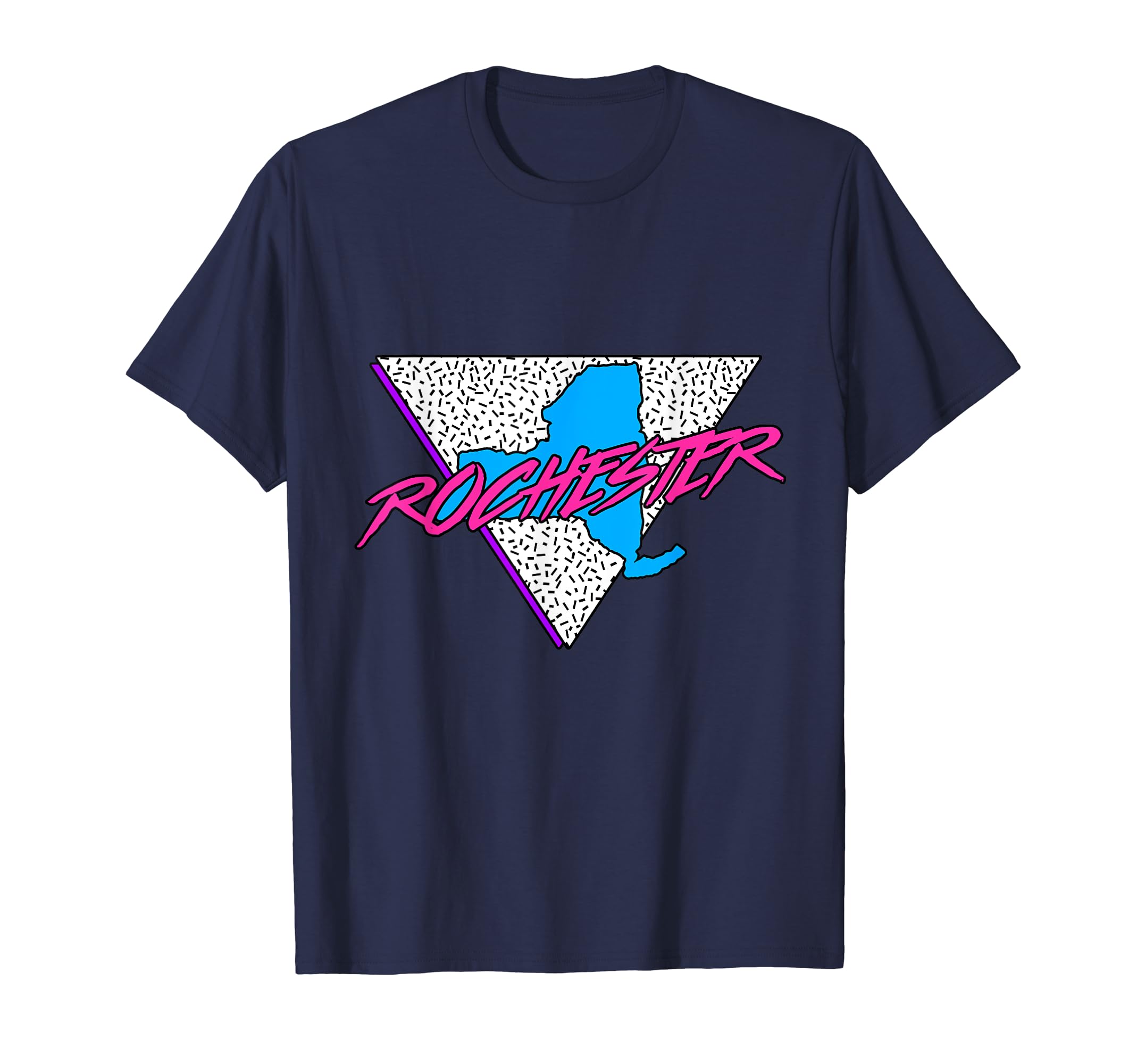 Neon 80S Ny Rochester New York T-Shirt - Casual Everyday Wear for Adults - T-Shirt, Sweatshirt, Hoodie