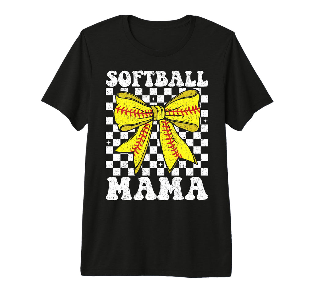 Softball Mama Coquette Bow Softball T-Shirt - Novelty Apparel Men Women - T-Shirt, Sweatshirt, Hoodie