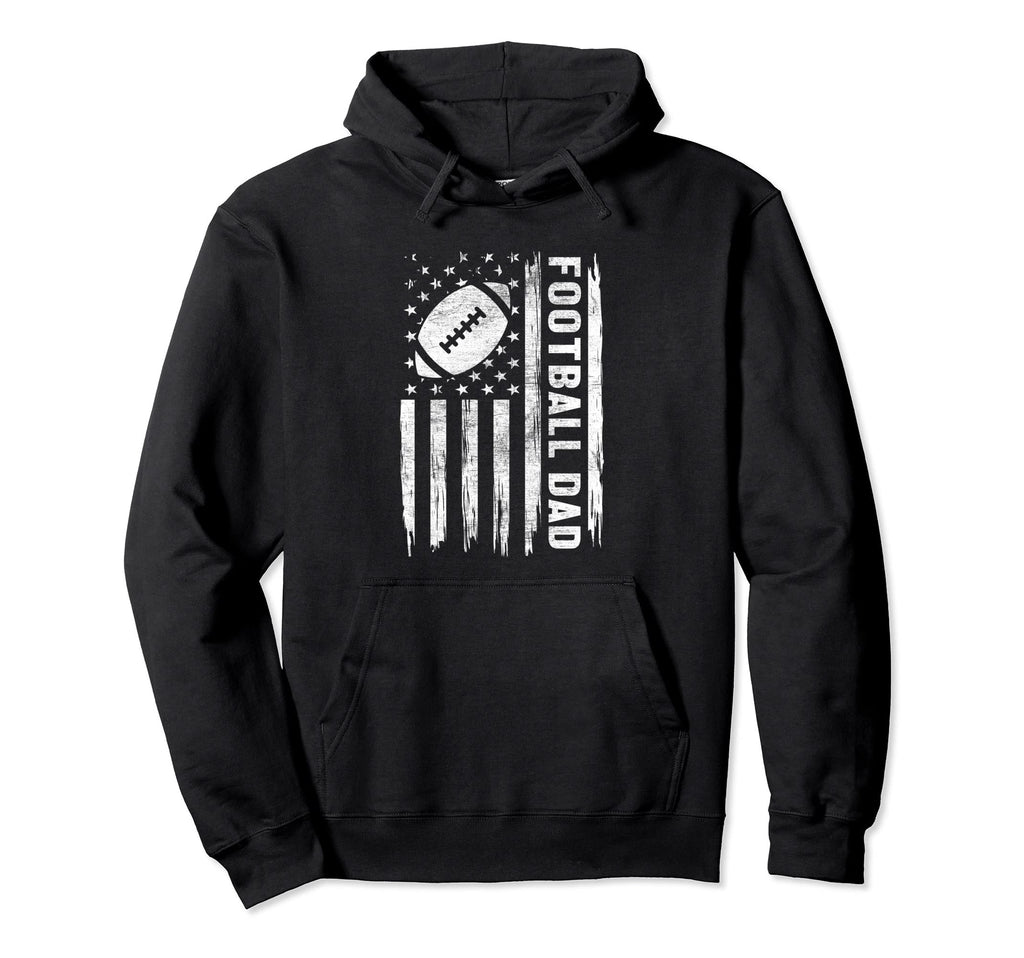 Football American Distressed Flag Hoodie - Aesthetic Graphic Unisex - T-Shirt, Sweatshirt, Hoodie
