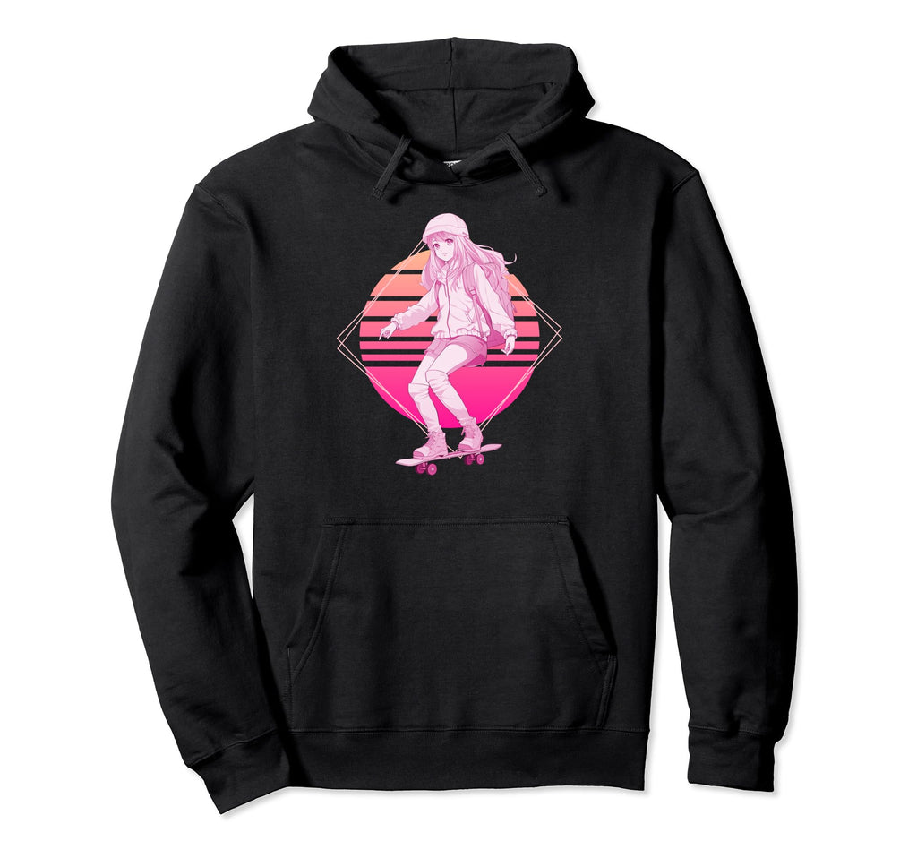 Skater Lofi Skateboard Japanese Hoodie - Aesthetic Graphic Men Women - T-Shirt, Sweatshirt, Hoodie