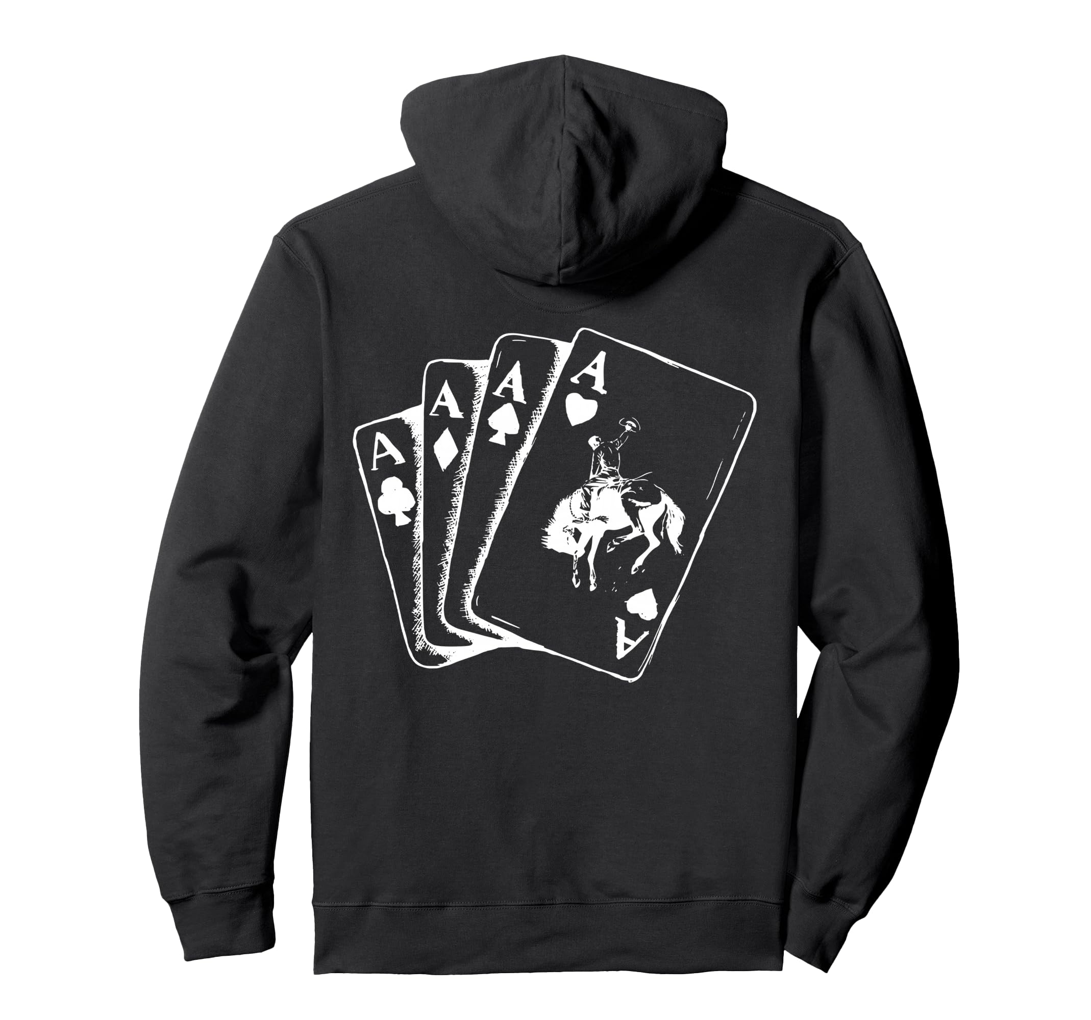Ace Card Cowboy Poker Card Games Word Hoodie - Custom Art Print Men Women - T-Shirt, Sweatshirt, Hoodie