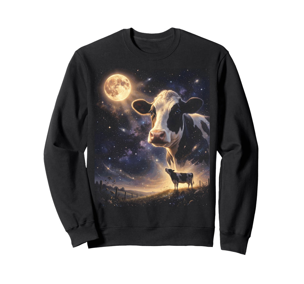 90S Cow Mooing Moon Y2K Aesthetic Sweatshirt - Novelty Apparel Unisex - T-Shirt, Sweatshirt, Hoodie