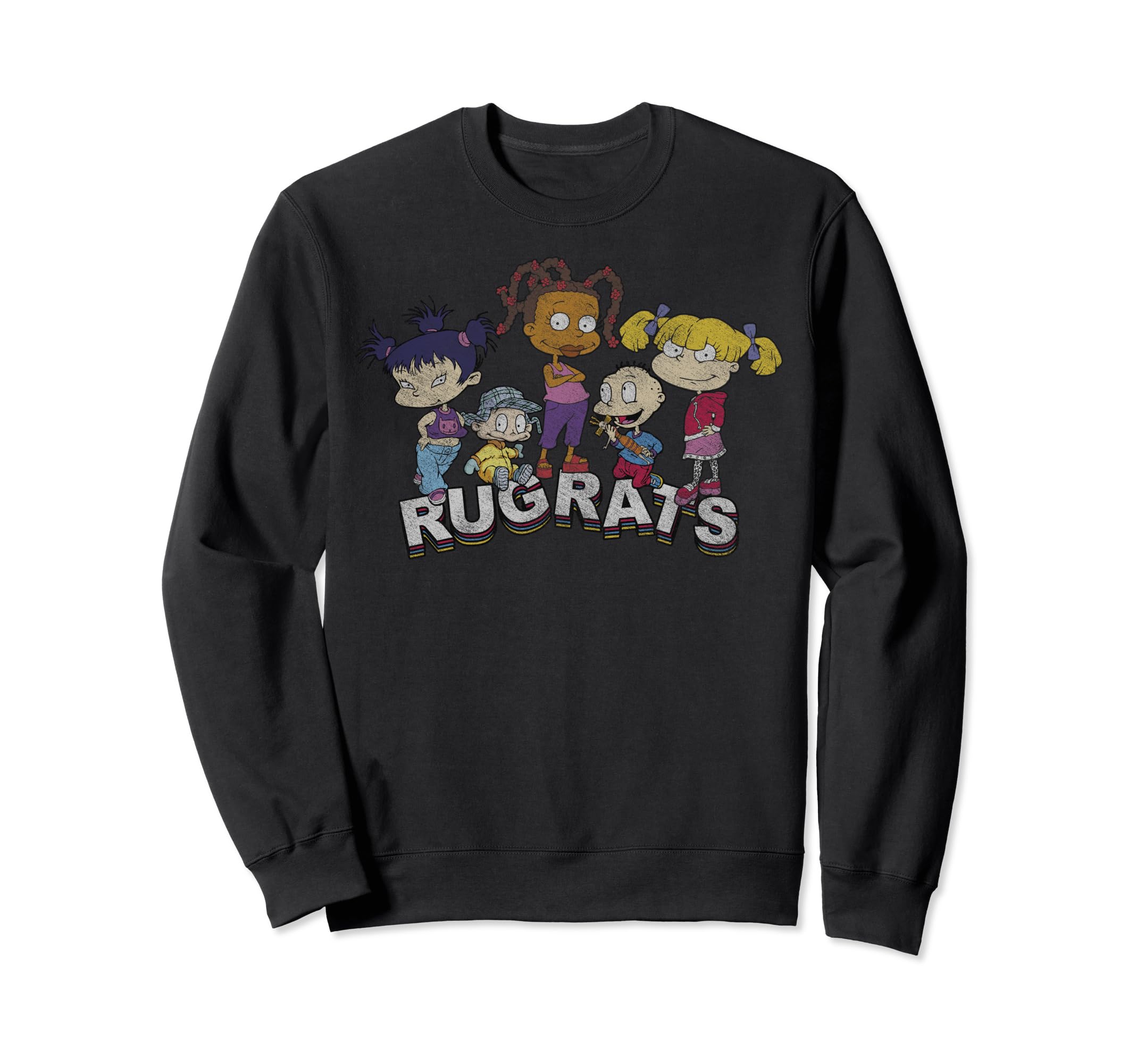 Rugrats Group Shot Distressed Sweatshirt - Casual Everyday Wear Unisex - T-Shirt, Sweatshirt, Hoodie