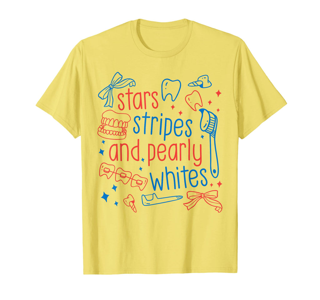 Stars Stripes And Pearly Whites 4Th T-Shirt - Minimalist Print for Adults - T-Shirt, Sweatshirt, Hoodie
