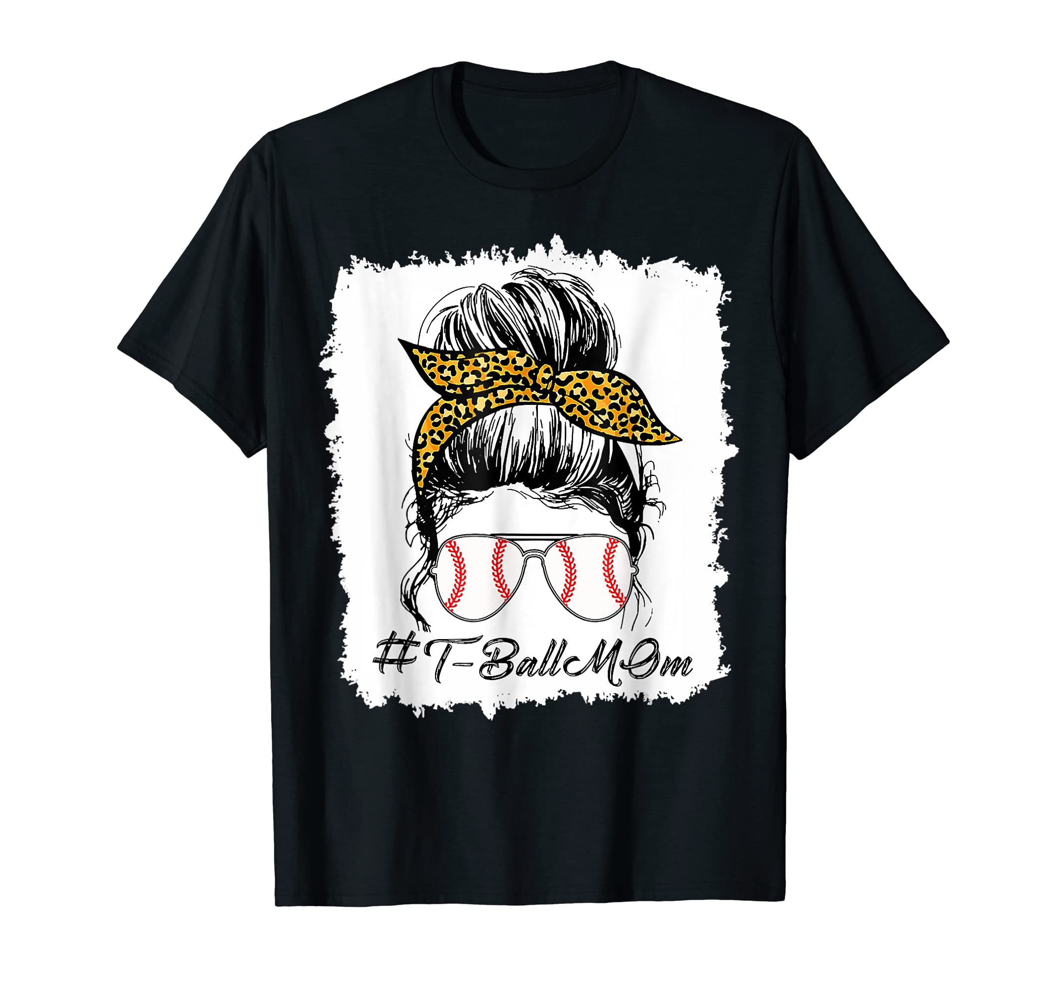Bleached T Ball Baseball Mom Life T-Shirt - Minimalist Print Men Women - T-Shirt, Sweatshirt, Hoodie