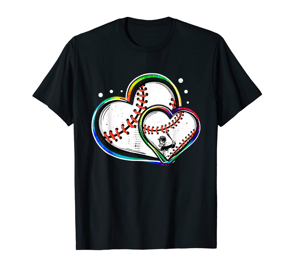 Tie Dye Baseball Heart Mom Mama Sister T-Shirt - Fun Novelty Design Unisex - T-Shirt, Sweatshirt, Hoodie