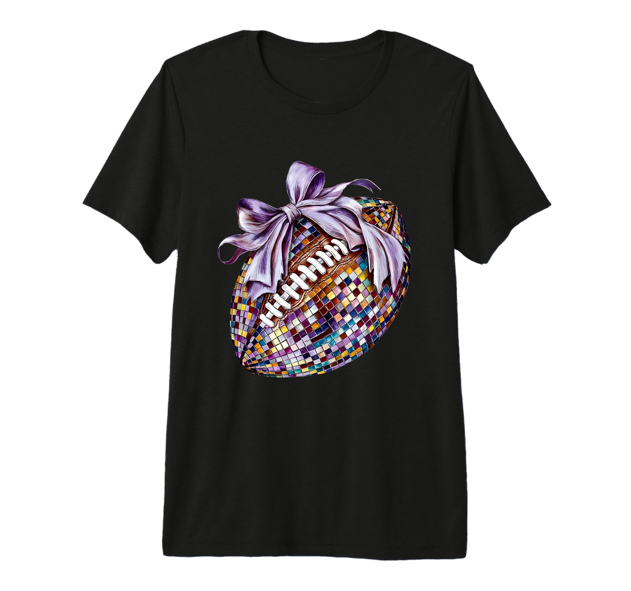 Bow Coquette Football Disco Ball Game T-Shirt - Minimalist Print Unisex - T-Shirt, Sweatshirt, Hoodie