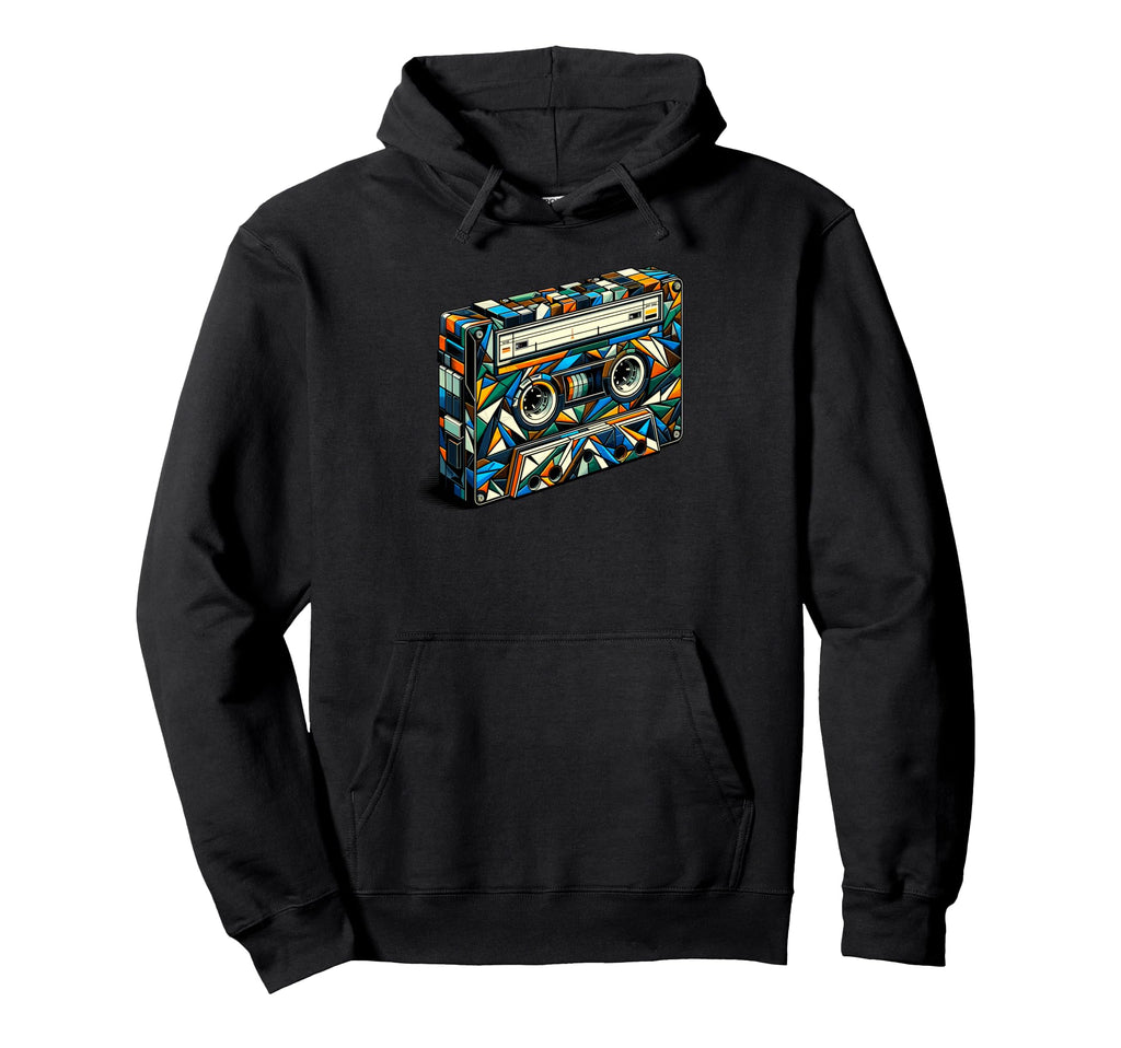 Polygon Art Cassette Player Music Tape Hoodie - Graphic Print for Adults - T-Shirt, Sweatshirt, Hoodie