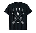 Utah Home State Outline Distressed T-Shirt - Minimalist Print Men Women - T-Shirt, Sweatshirt, Hoodie