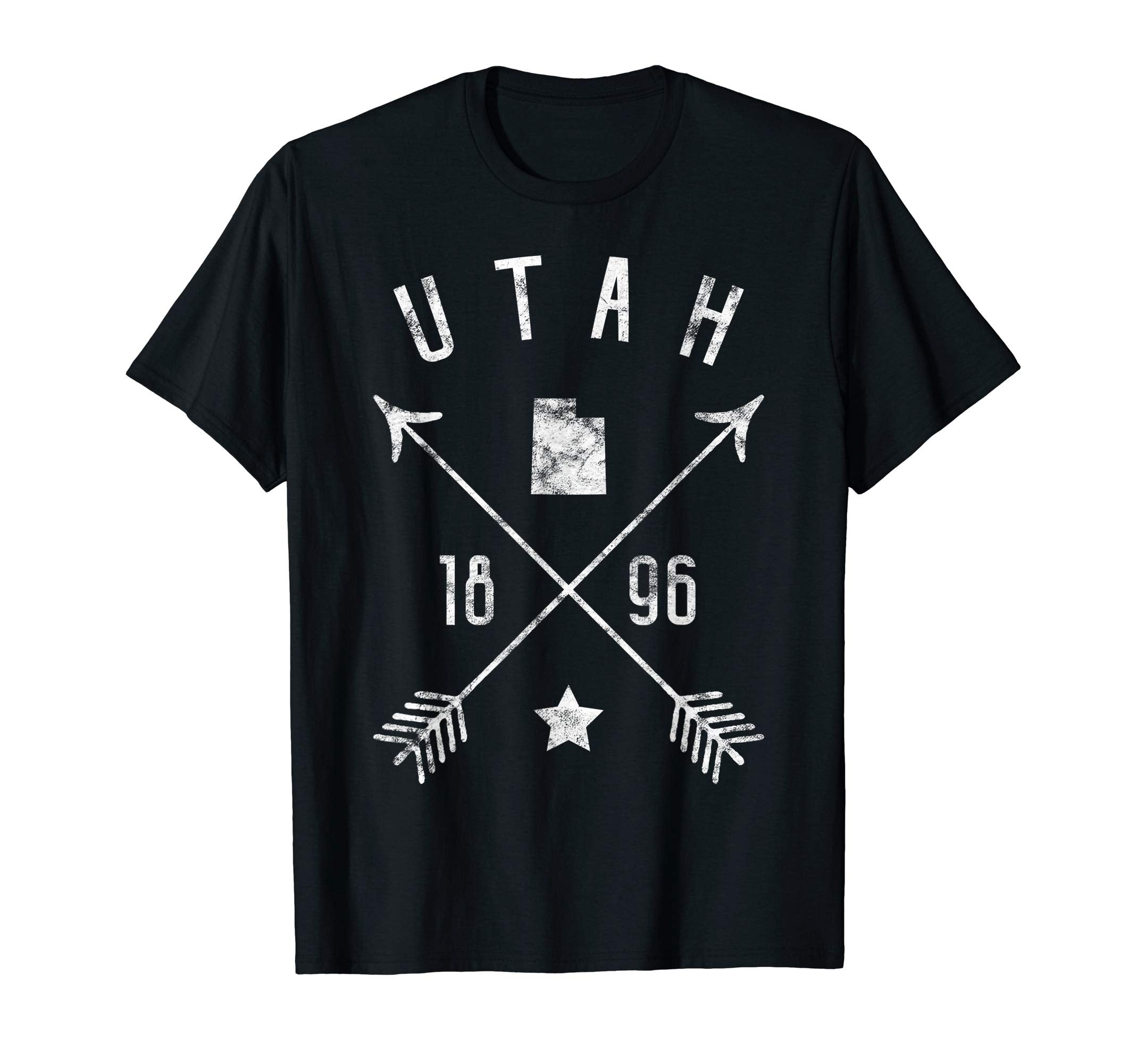 Utah Home State Outline Distressed T-Shirt - Minimalist Print Men Women - T-Shirt, Sweatshirt, Hoodie