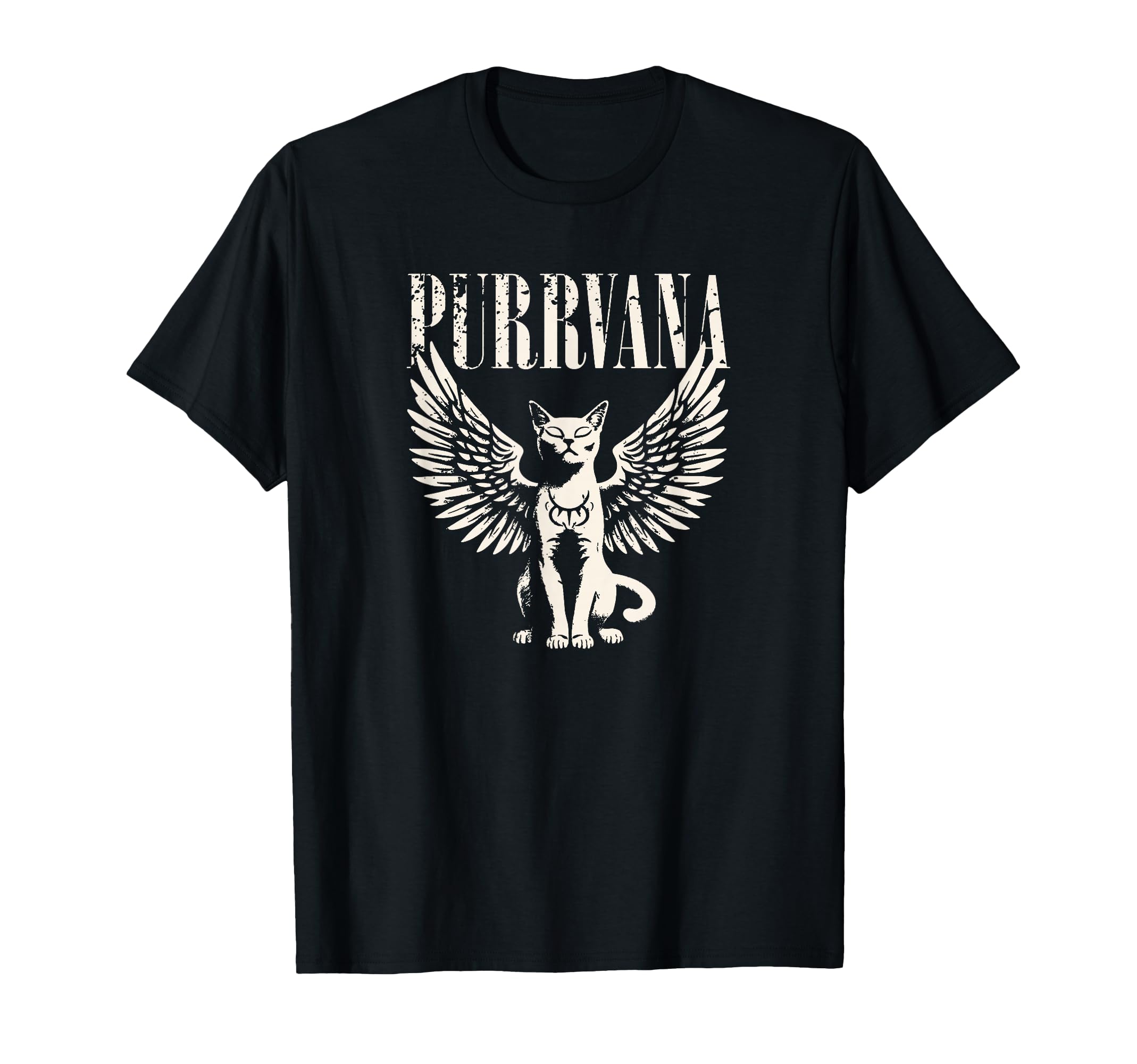 Purrvana Funny Cat Parody 90S Grunge T-Shirt - Trendy Graphic Men Women - T-Shirt, Sweatshirt, Hoodie