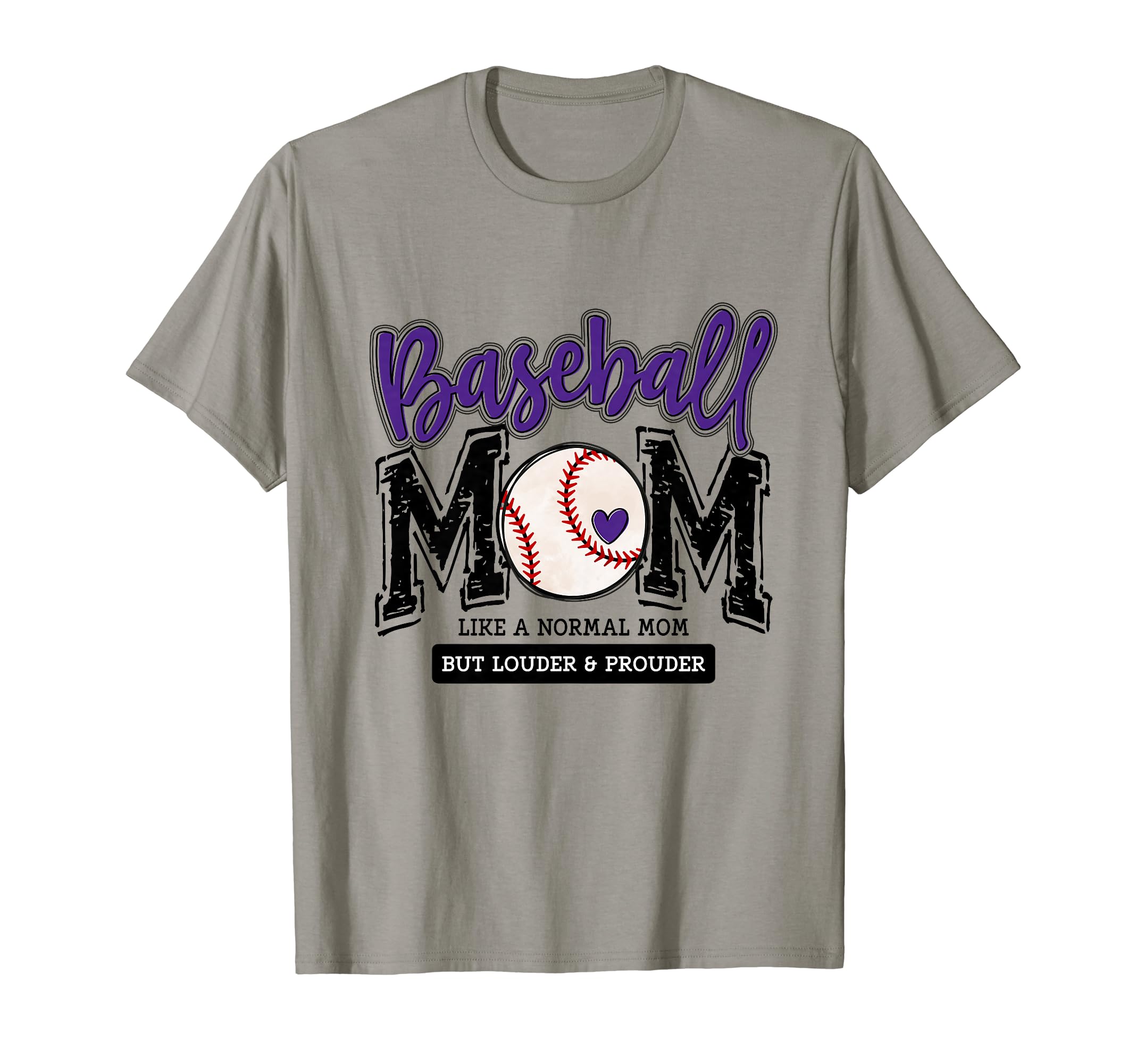 Baseball Mom Purple Varsity Baseball T-Shirt - Streetwear Style Men Women - T-Shirt, Sweatshirt, Hoodie