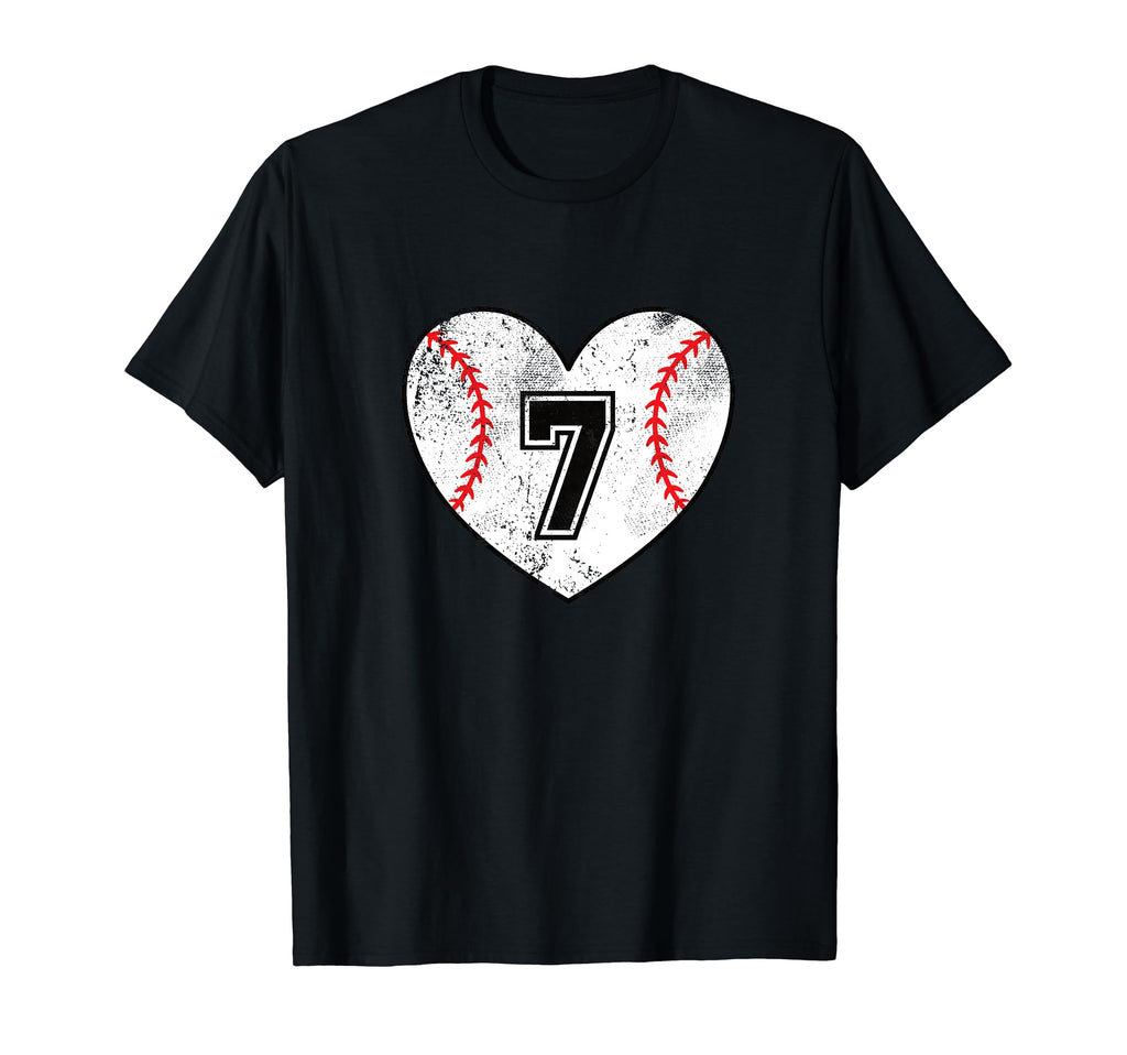 Baseball Heart Player 7 Baseball Mom T-Shirt - Aesthetic Graphic Men Women - T-Shirt, Sweatshirt, Hoodie
