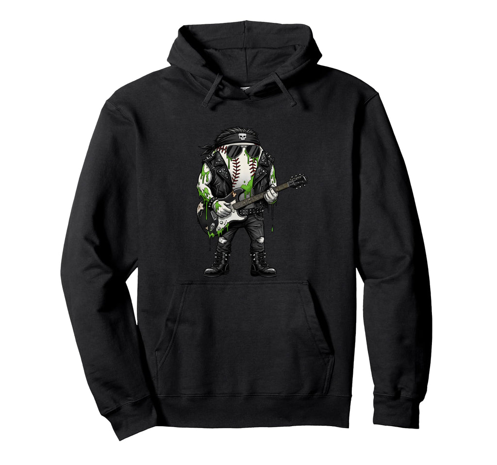 Undead Rocker Baseball Stitches Horror Hoodie - Unique Graphic Men Women - T-Shirt, Sweatshirt, Hoodie