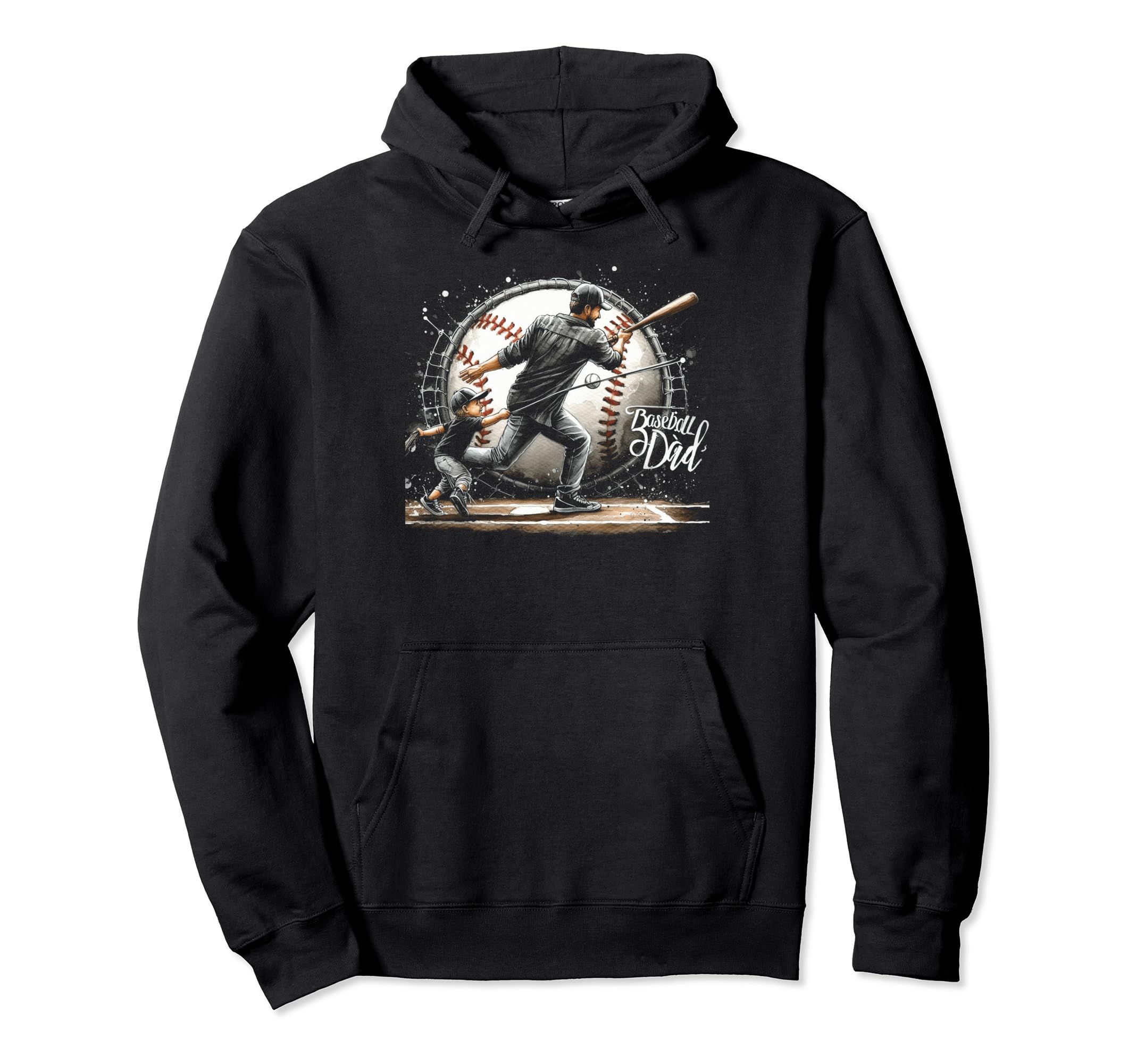 Baseball Dad Fathers Day Hoodie - Unique Graphic Unisex - T-Shirt, Sweatshirt, Hoodie