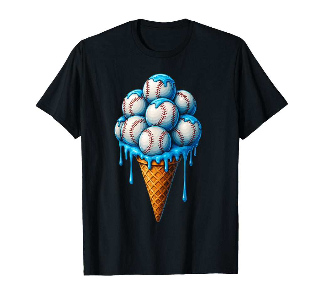 Ice Cream Drip Baseball Ice Cream T-Shirt - Fun Novelty Design Men Women - T-Shirt, Sweatshirt, Hoodie
