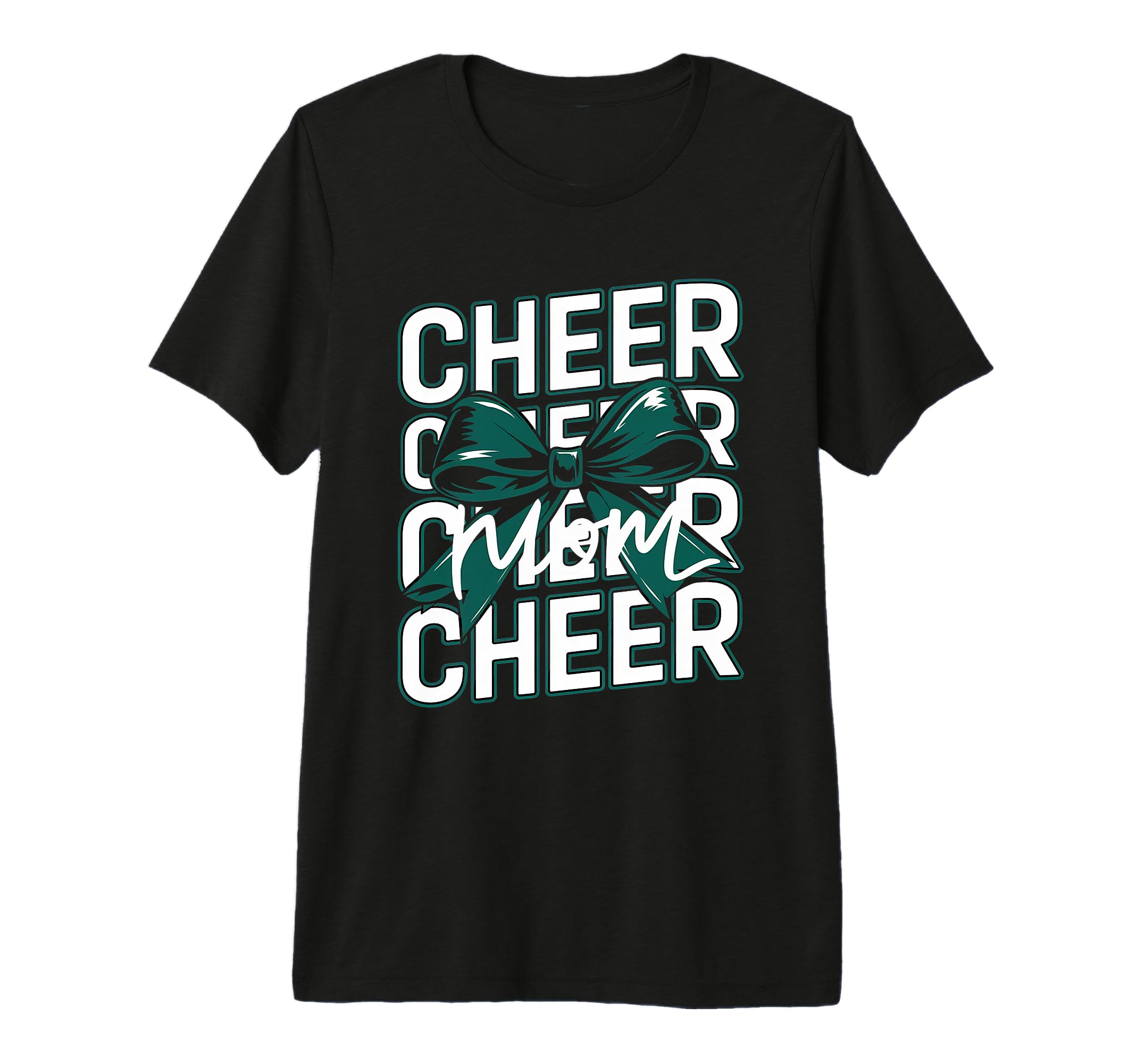Cheer Mom Mother Bow Cheerleader Game T-Shirt - Graphic Print for Adults - T-Shirt, Sweatshirt, Hoodie