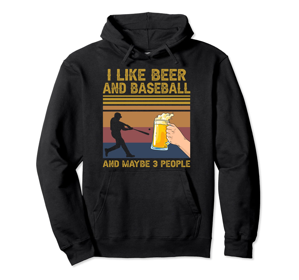 I Like Beer And Baseball And Maybe 3 Hoodie - Graphic Print for Adults - T-Shirt, Sweatshirt, Hoodie
