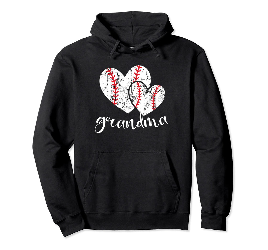 Baseball Grandma Heart Ball Funny Proud Hoodie - Graphic Print for Adults - T-Shirt, Sweatshirt, Hoodie