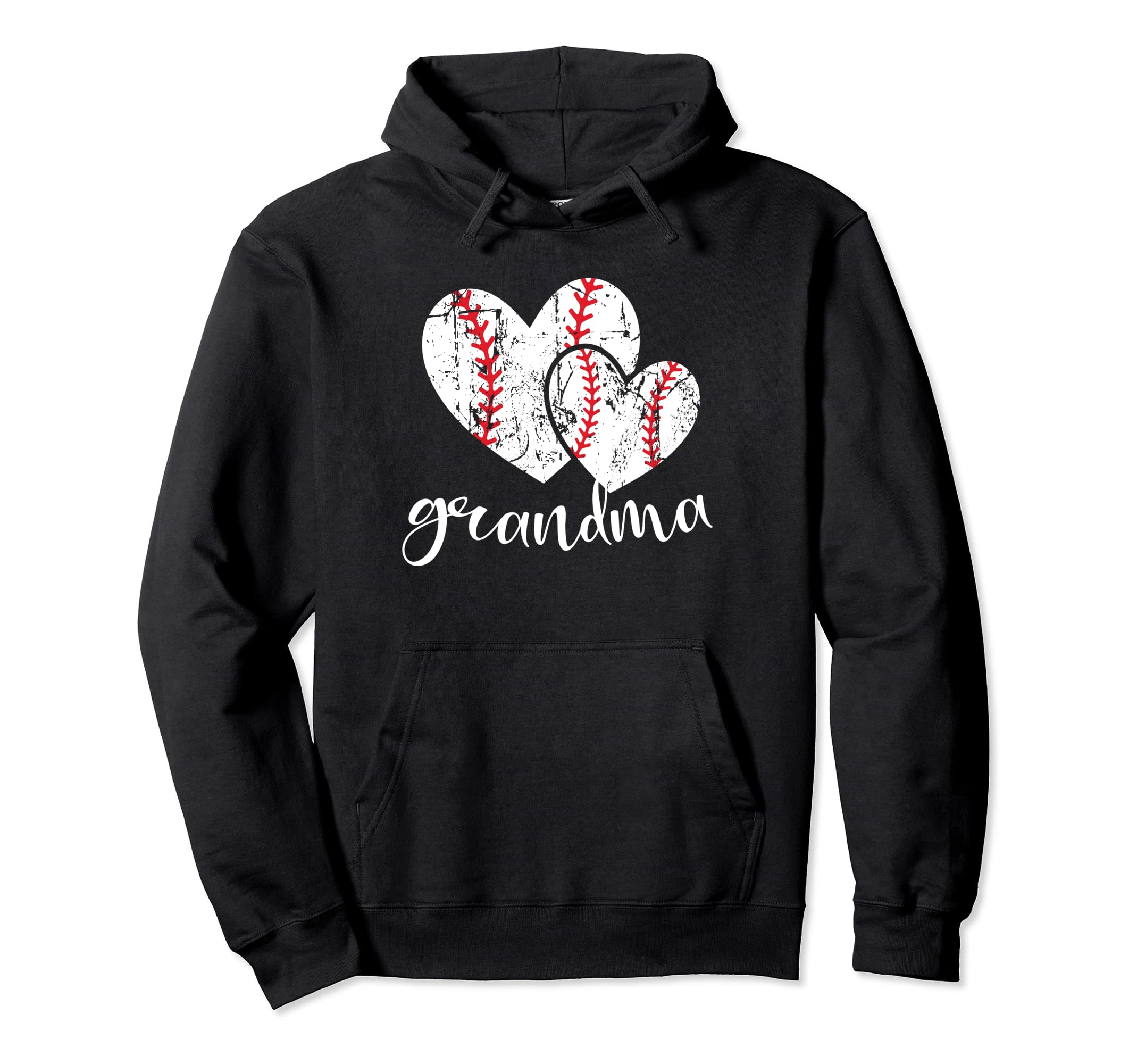 Baseball Grandma Heart Ball Funny Proud Hoodie - Graphic Print for Adults - T-Shirt, Sweatshirt, Hoodie