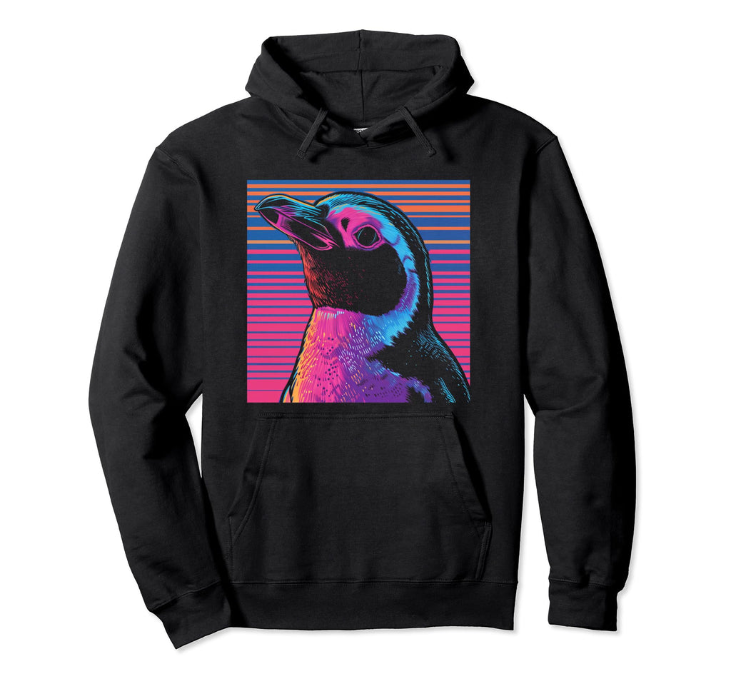 Penguin Vaporwave Aesthetic Hoodie - Fun Novelty Design for Adults - T-Shirt, Sweatshirt, Hoodie