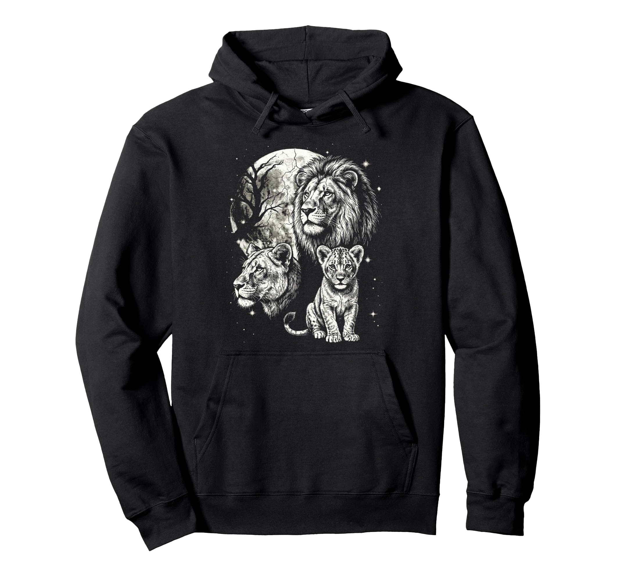 Lion 90S Aesthetic Y2K Lion Hoodie - Custom Art Print Unisex - T-Shirt, Sweatshirt, Hoodie