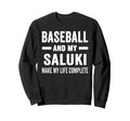 Baseball And My Saluki Mama Dog Sweatshirt - Casual Everyday Wear Unisex - T-Shirt, Sweatshirt, Hoodie