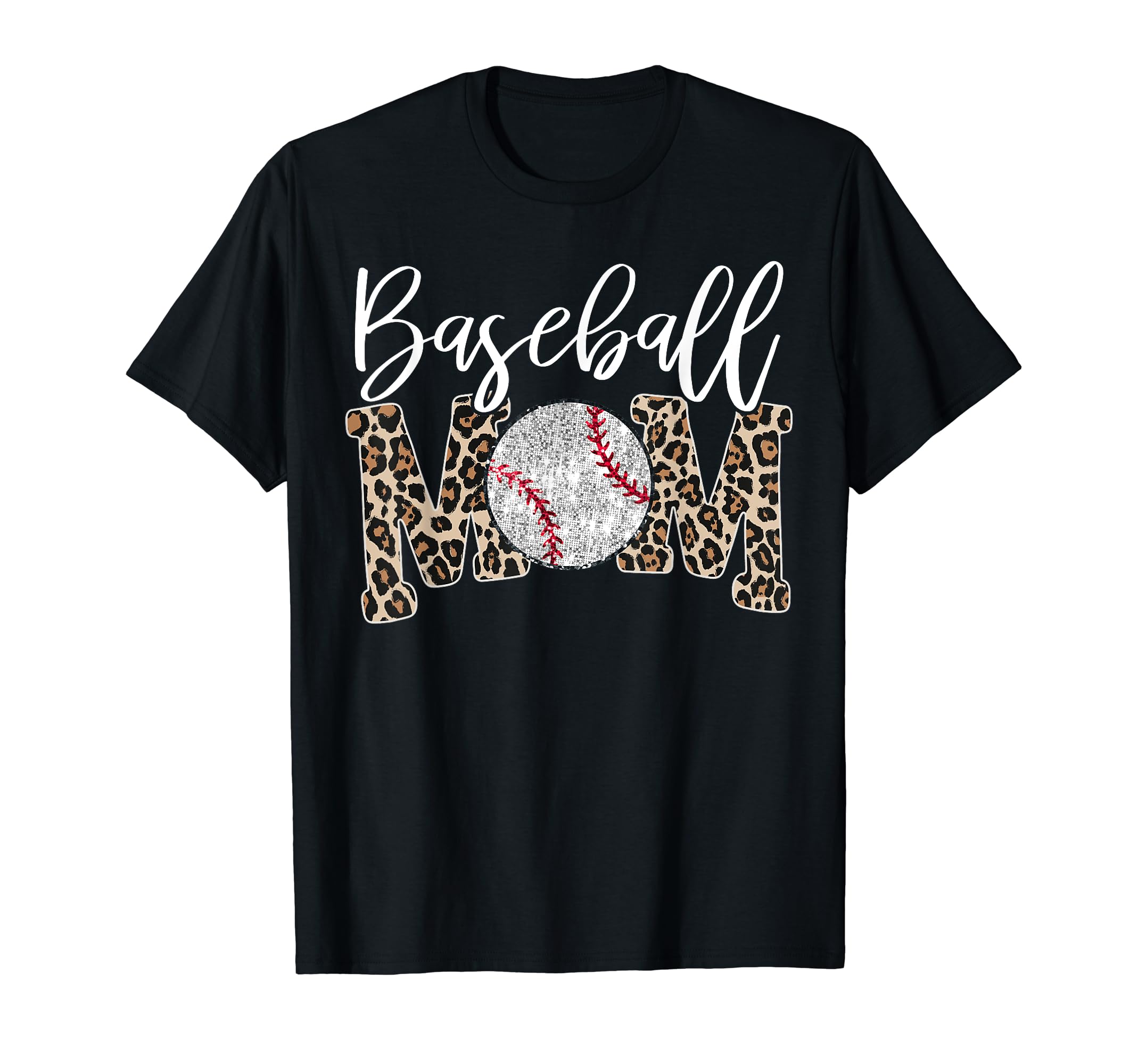 Leopard Baseball Mom Matching Softball T-Shirt - Custom Art Print Unisex - T-Shirt, Sweatshirt, Hoodie